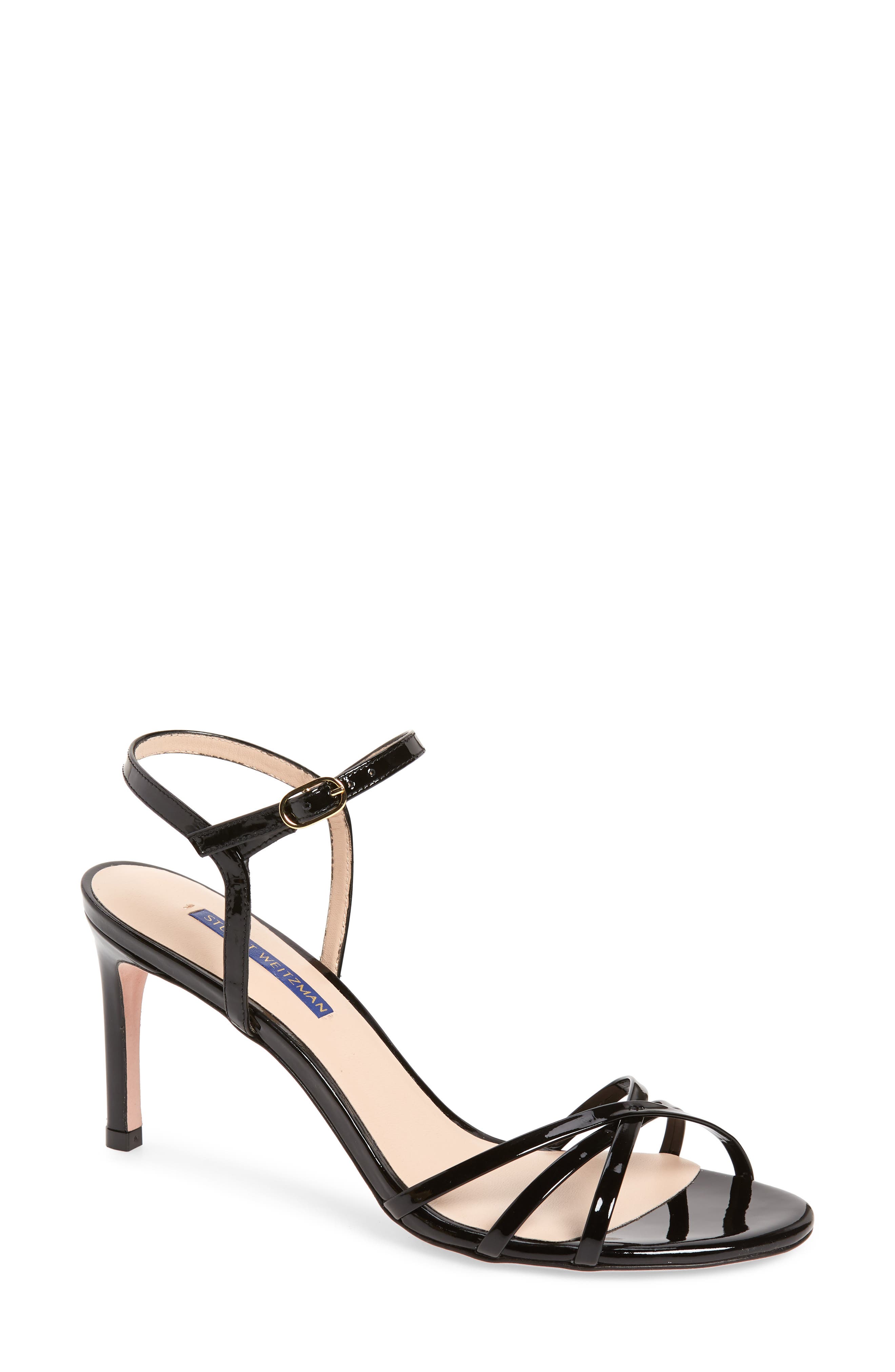 Stuart Weitzman Starla Quarter Strap Sandal, Black