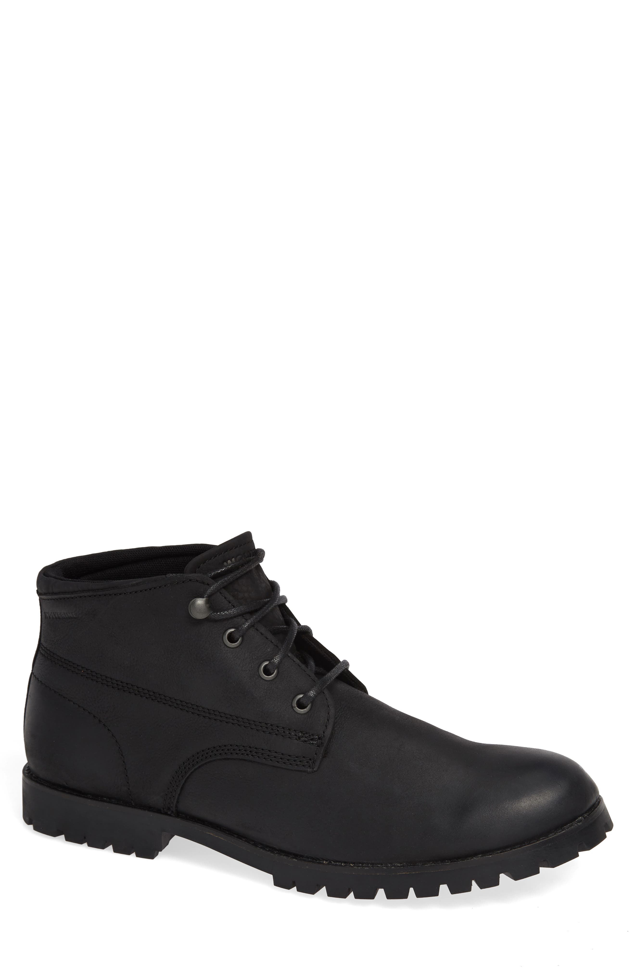Wolverine Cort Plain Toe Waterproof Boot, Black