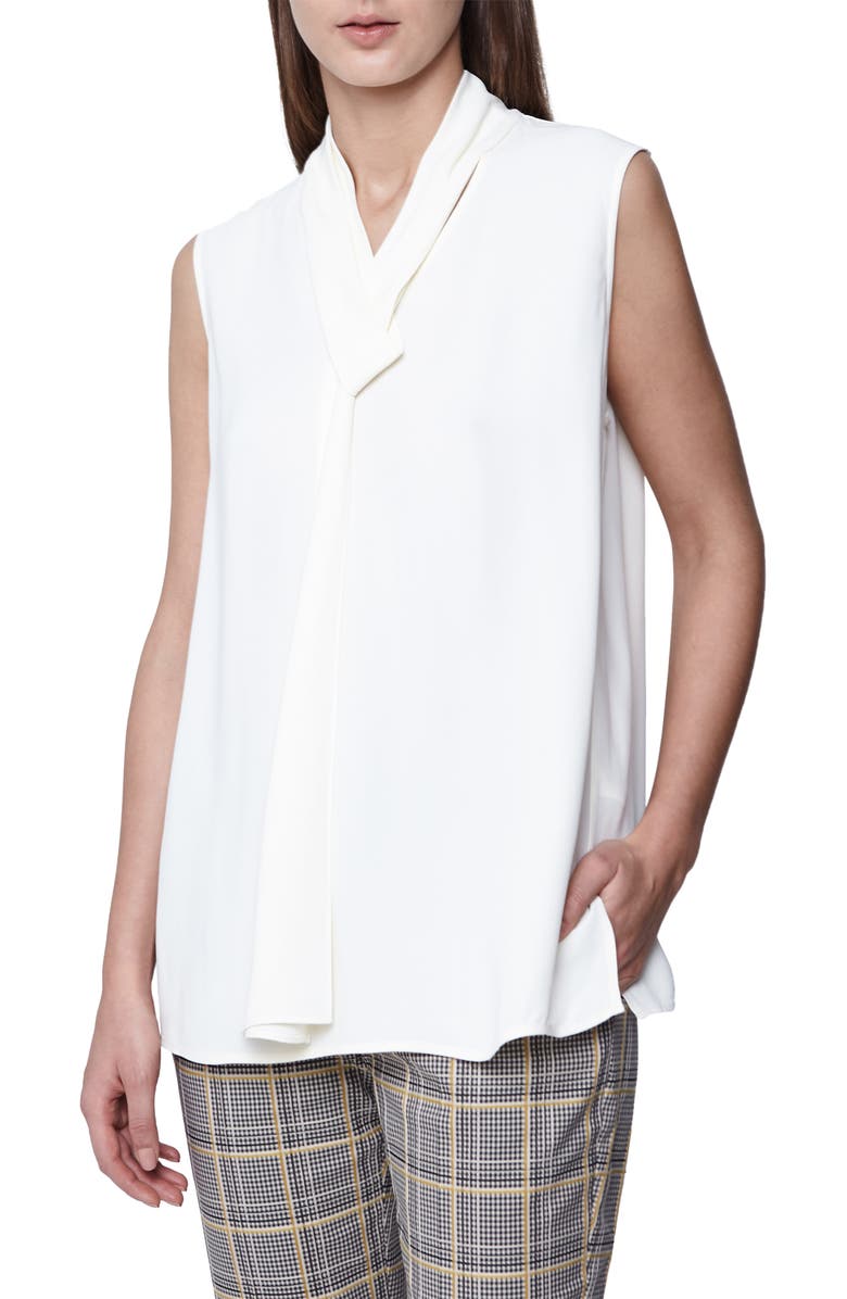 Reiss Tops LULA TIE NECK SLEEVELESS BLOUSE