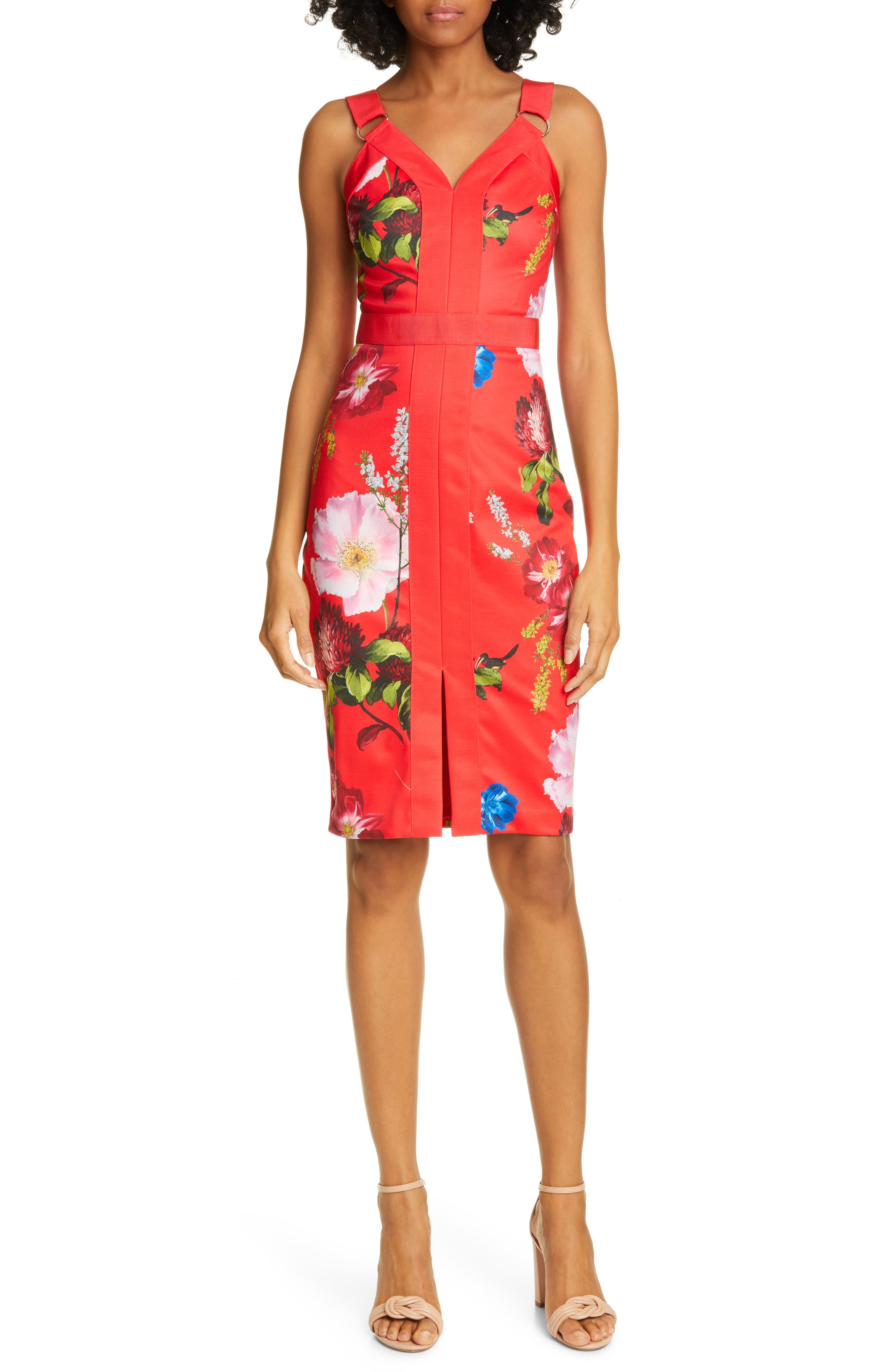 Ted Baker London Berry Sundae Floral Sheath Dress, Red