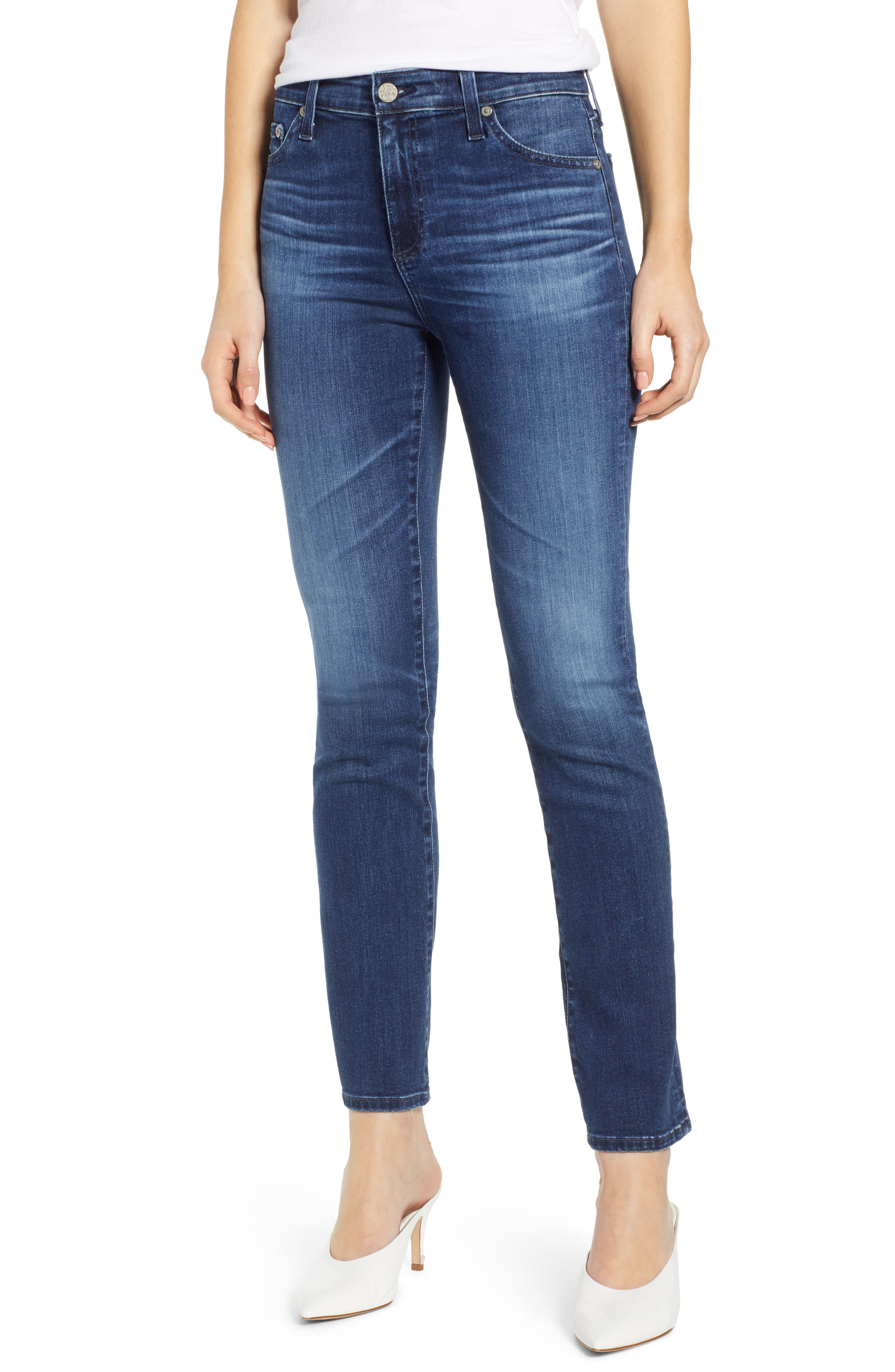 ag mari high waist slim straight leg jeans
