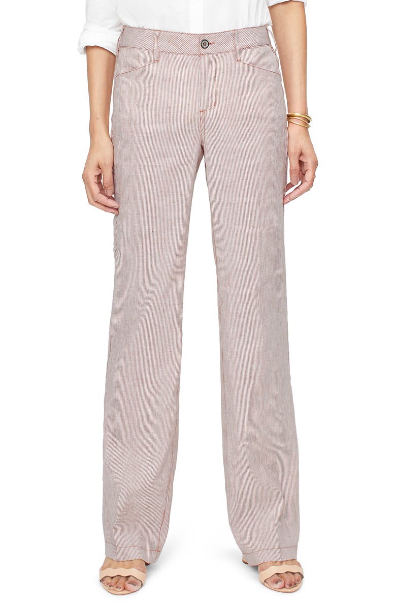 Nydj Pants STRIPE LINEN & COTTON TROUSERS