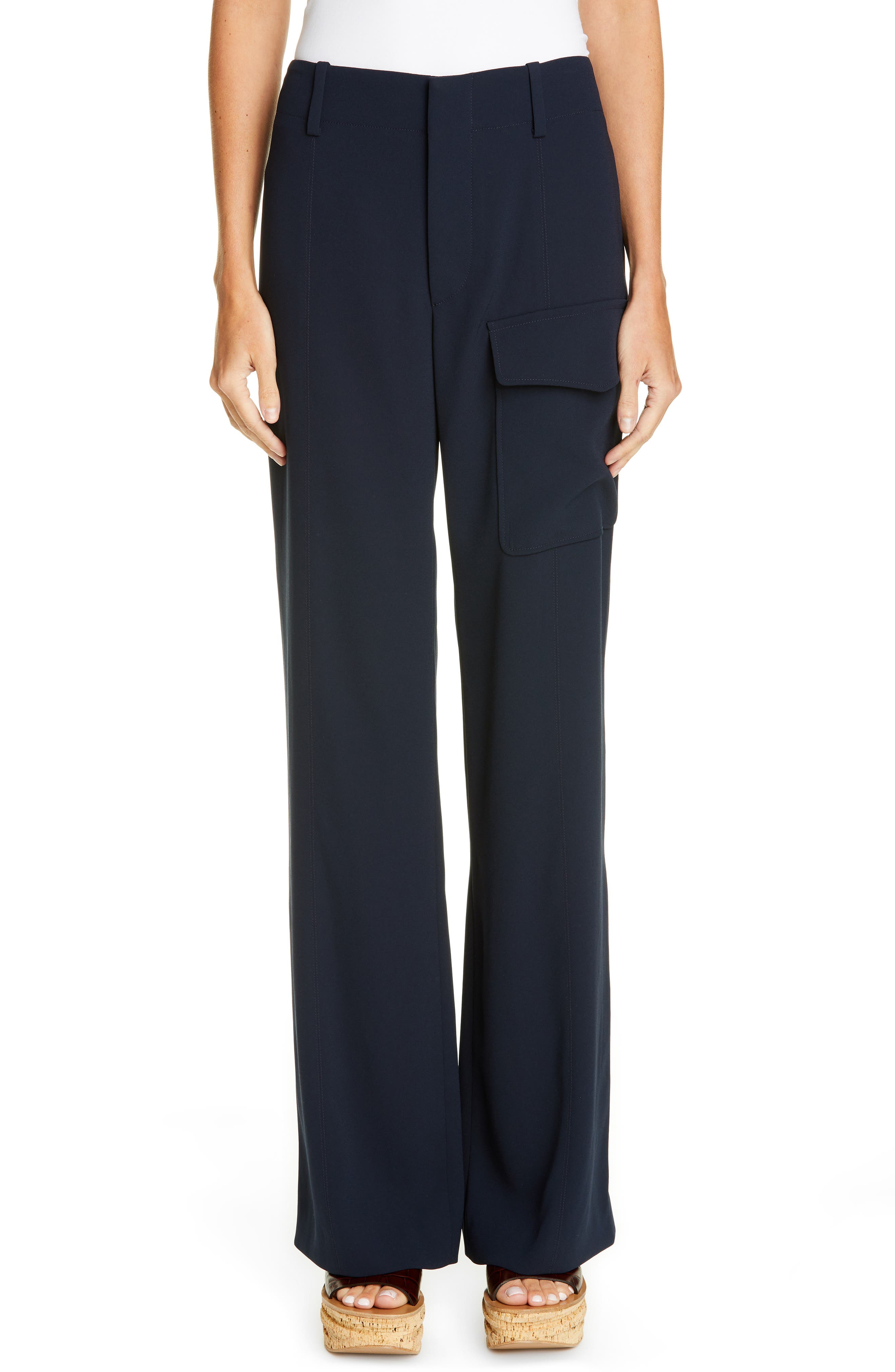 Chloe Wide Leg Cargo Pants, Blue