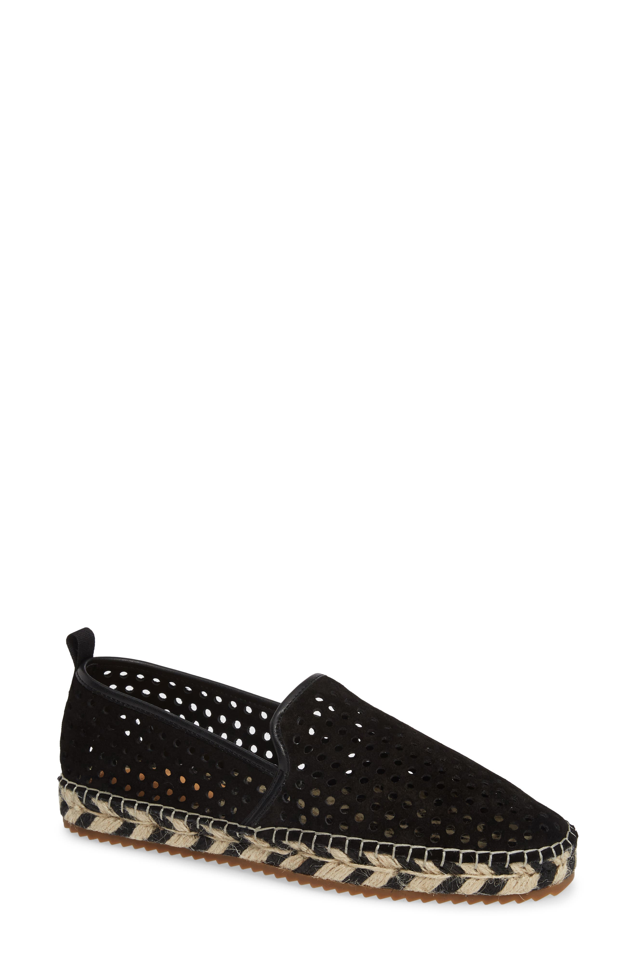 Bill Blass Sutton Perforated Espadrille Flat, Black