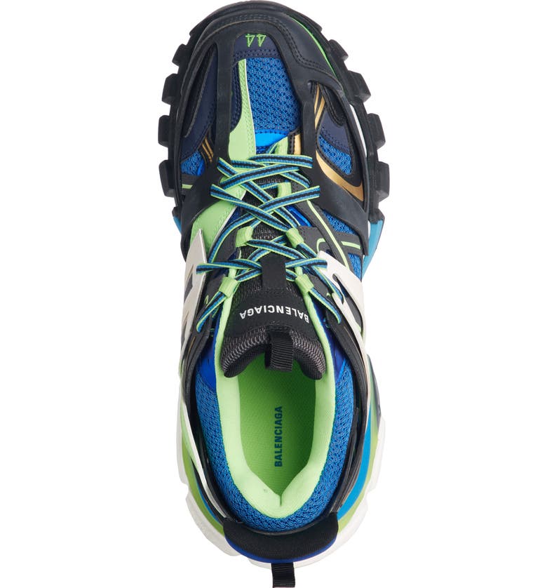 Balenciaga Track Leather, Mesh And Rubber Sneakers In Multicoloured
