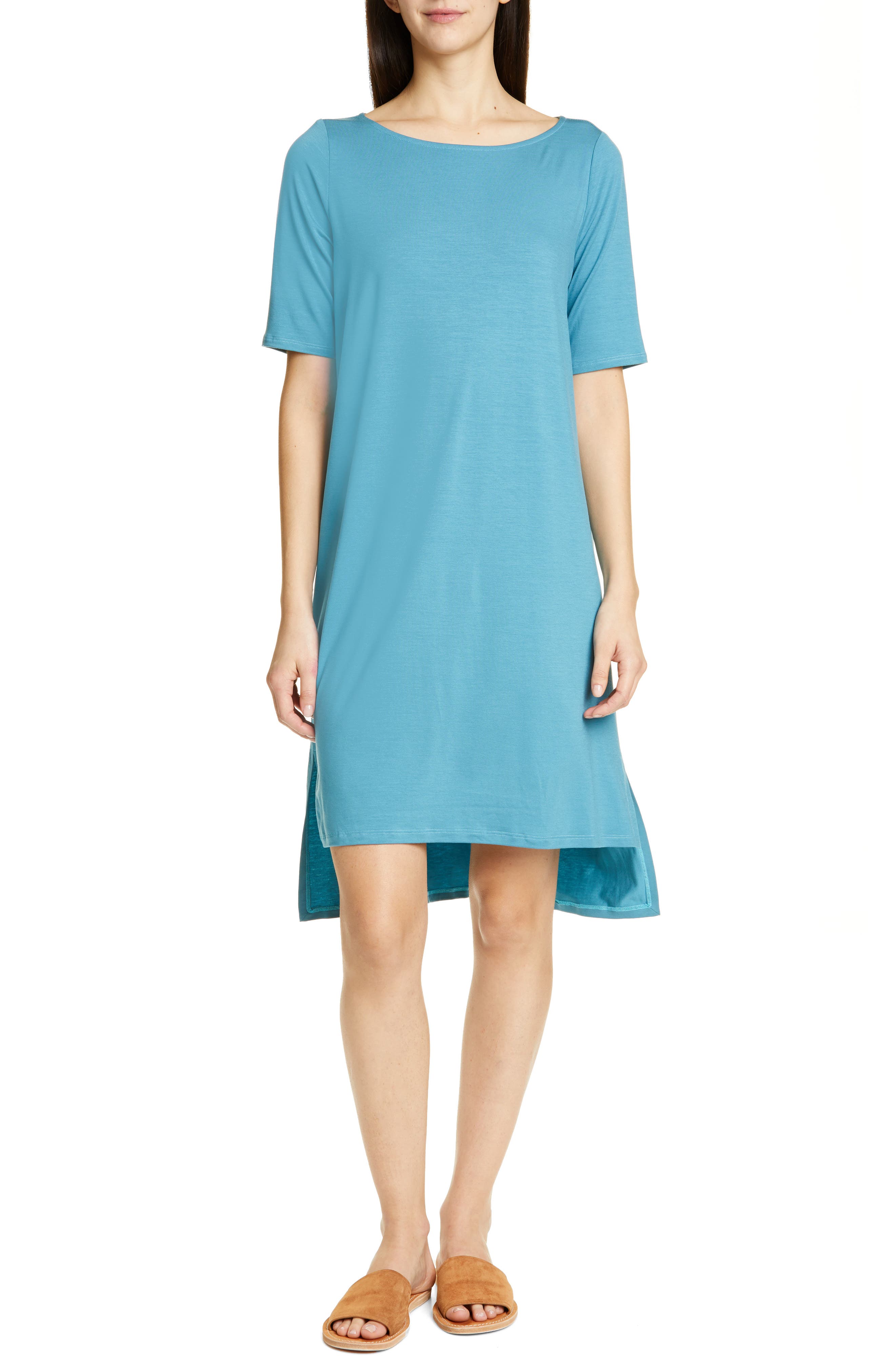 Eileen Fisher High/low Shift Dress, Blue