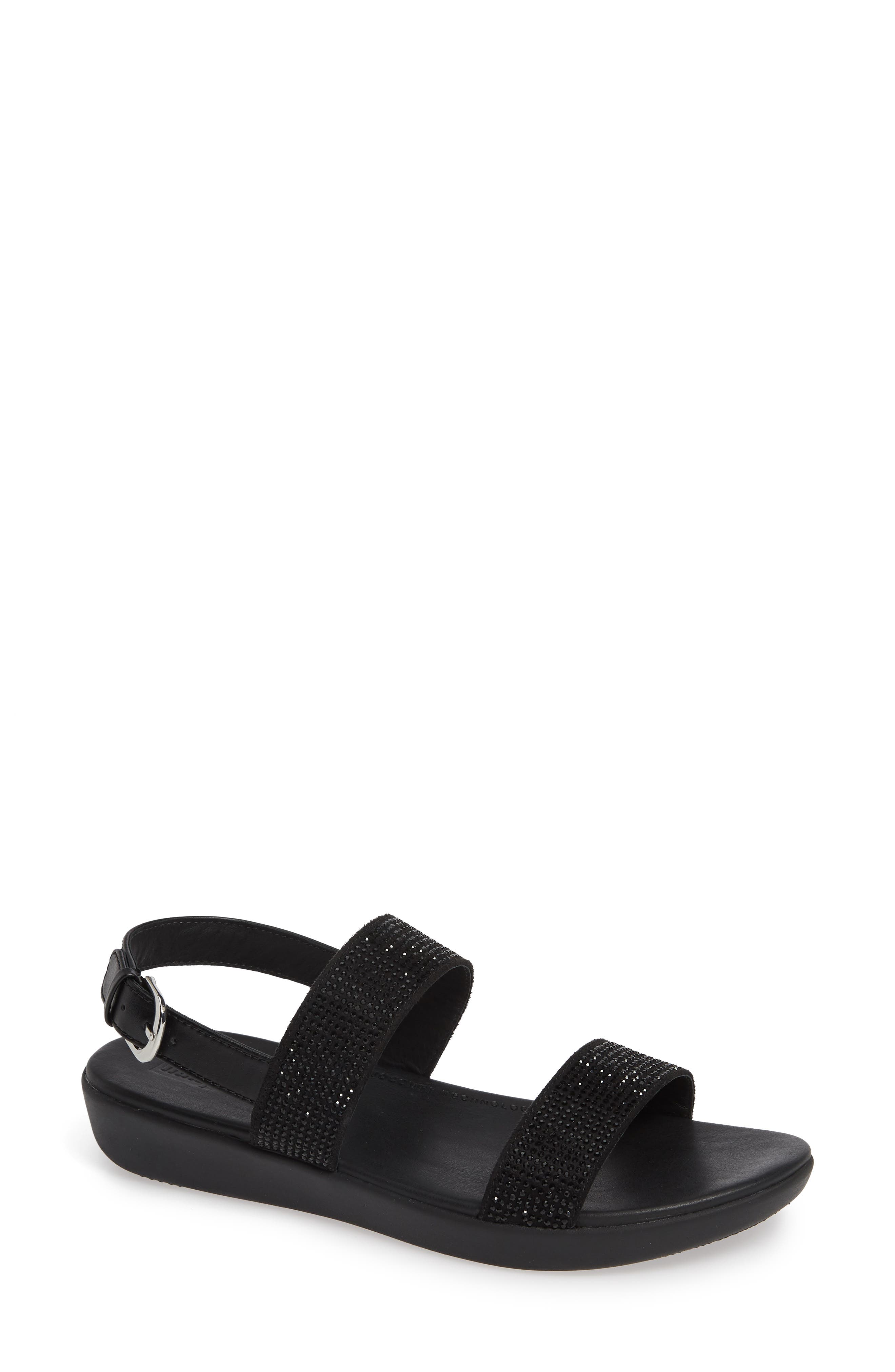 Fitflop Barra Crystal Embellished Sandal, Black