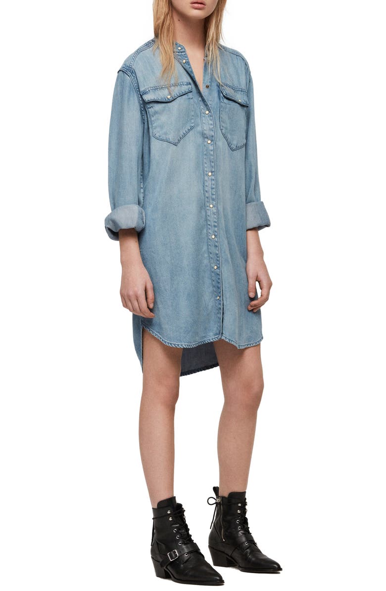 Allsaints Dresses LOE SNAP FRONT LONG SLEEVE SHIRTDRESS