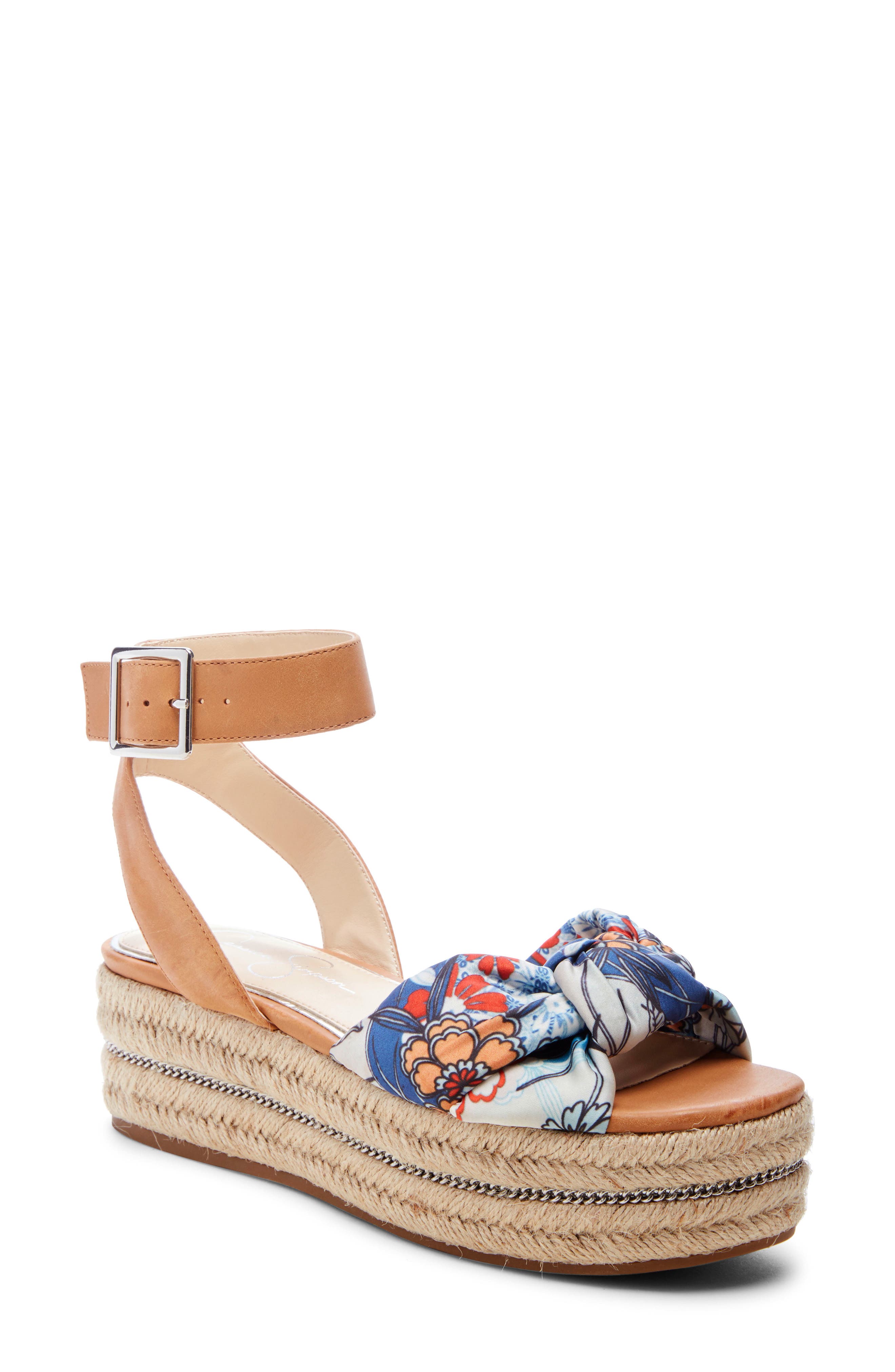 Jessica Simpson Aprille Platform Ankle Strap Sandal, Blue