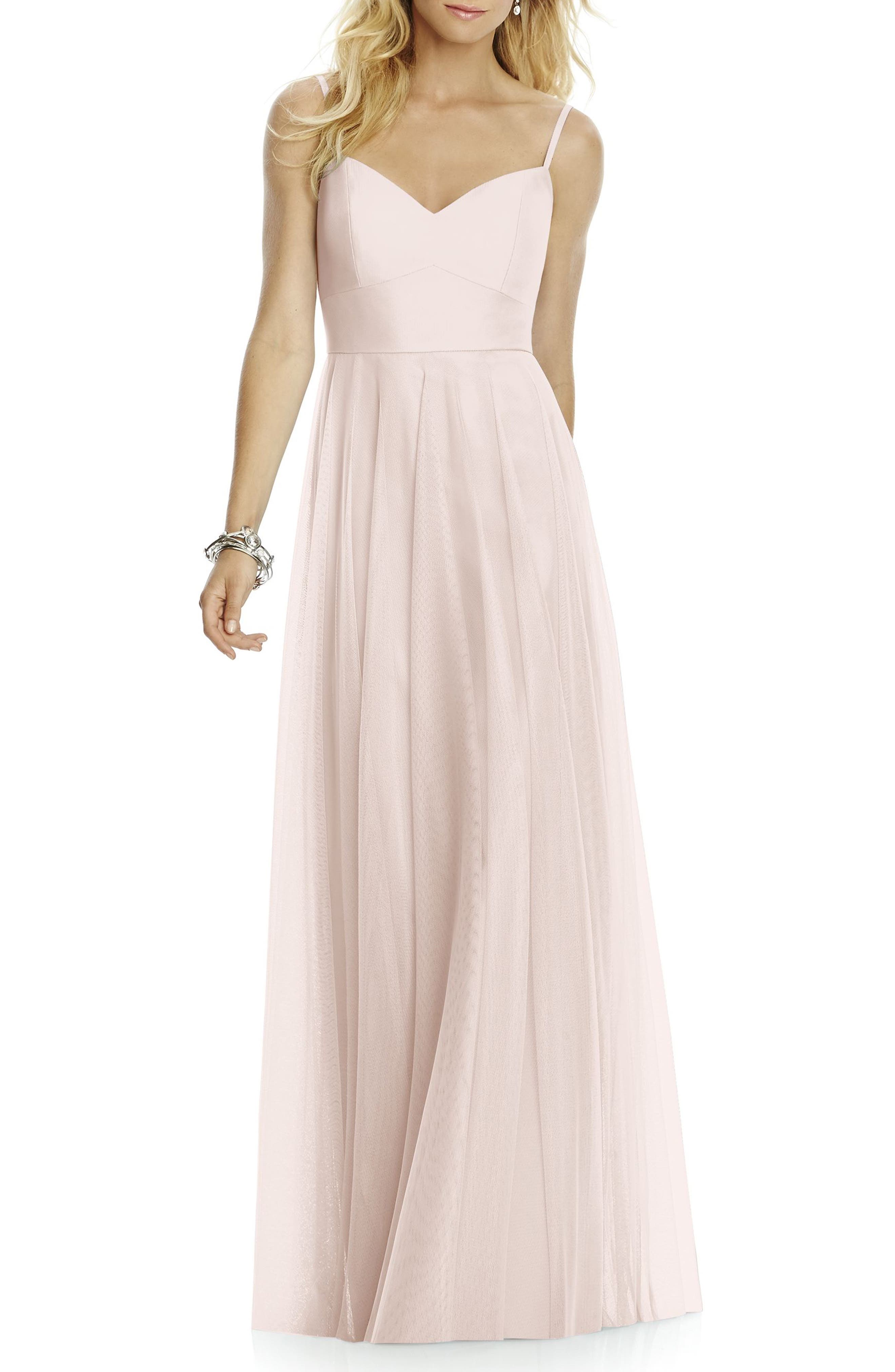 After Six Sleeveless Tulle A-Line Gown, Pink