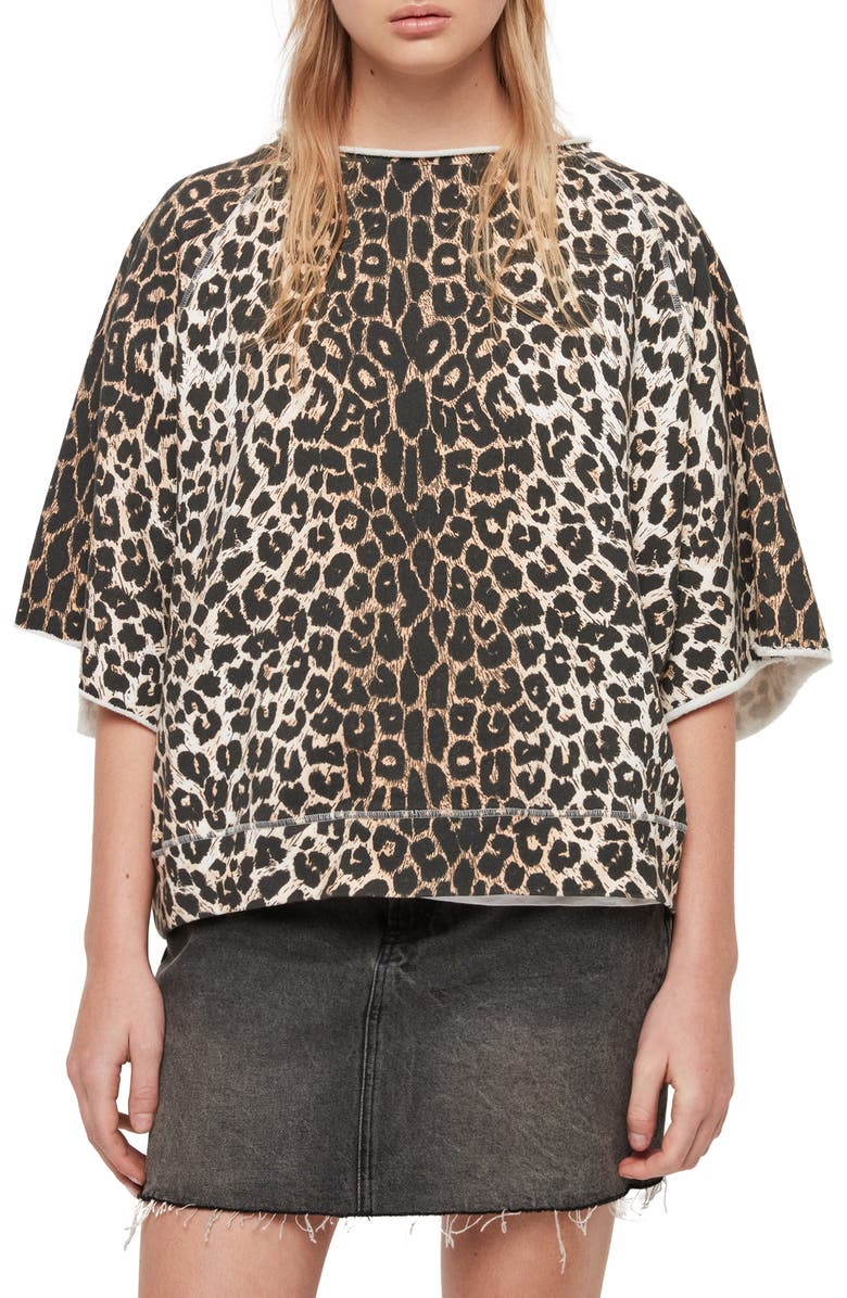 Allsaints T-shirts MILA SHORT SLEEVE SWEATSHIRT
