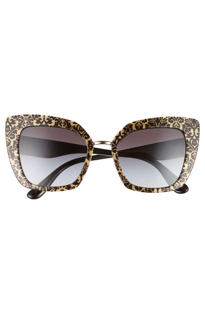 Dolce & Gabbana Metallic Damask Printed Cat Eye Sunglasses Buy Dolce and Gabbana Metallic Gold Glitter and Black