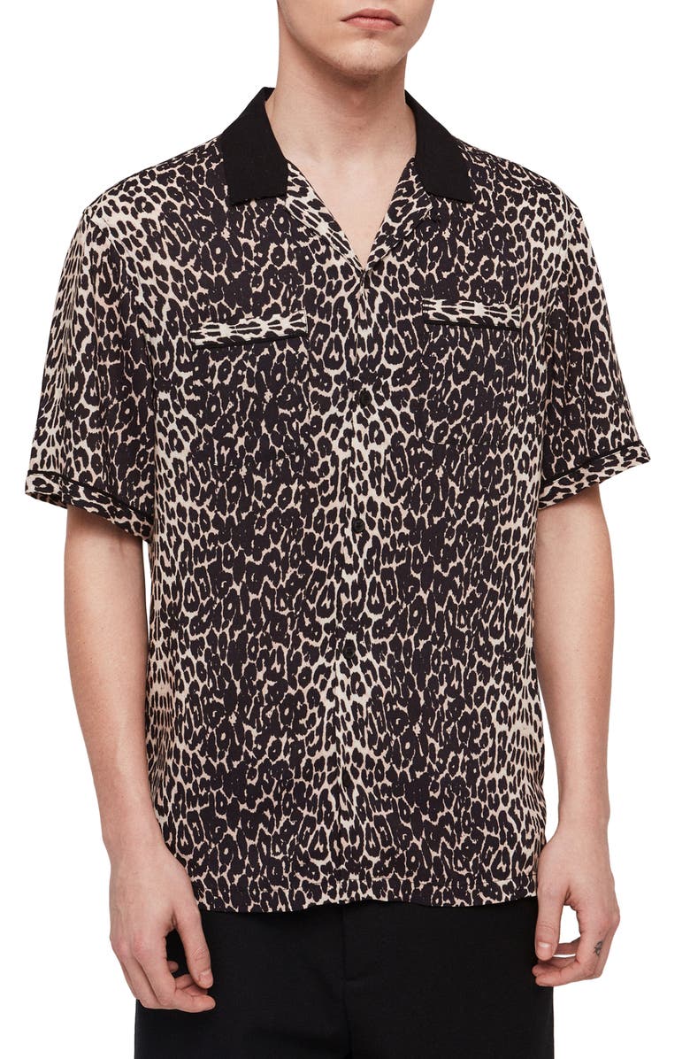 Allsaints T-shirts FELINE SLIM FIT CAMP SHIRT