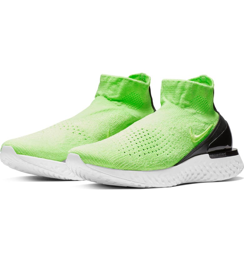 Nike Rise React Flyknit Slip-On Running Sneakers In Green | ModeSens