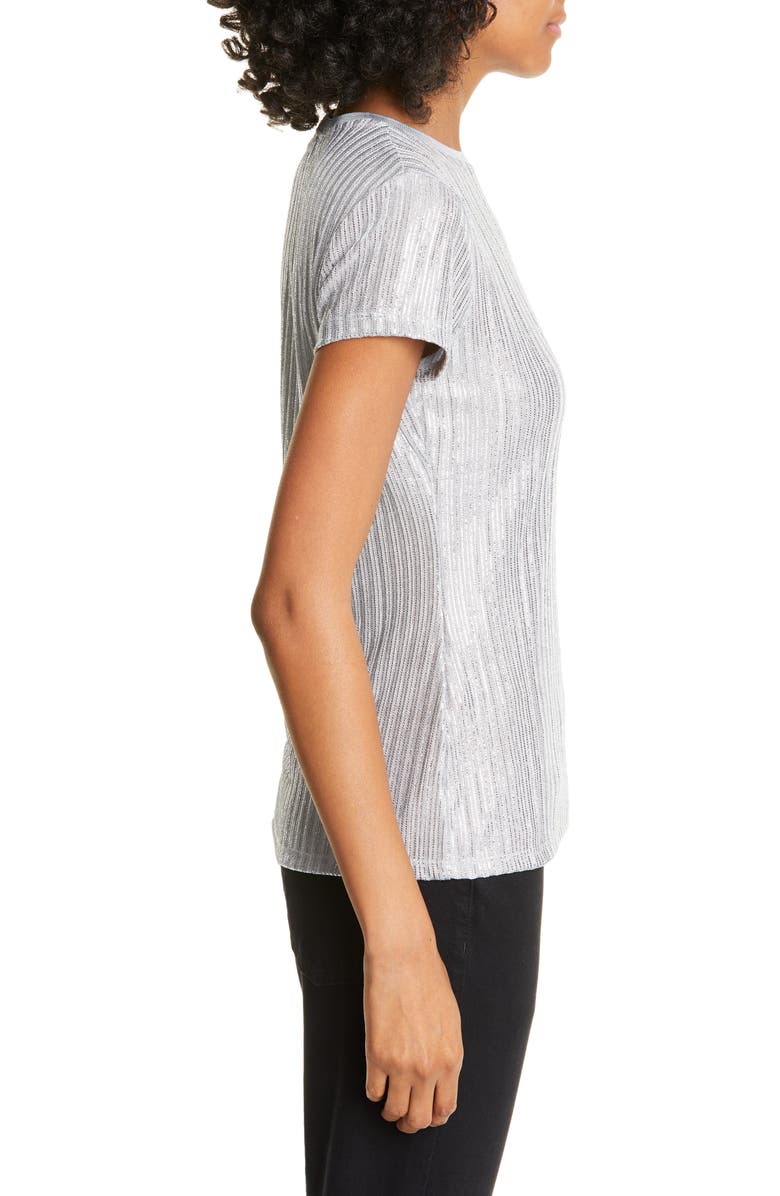 TED BAKER Catrino Fitted Metallic Tee,WMB-CATRINO-WH9W