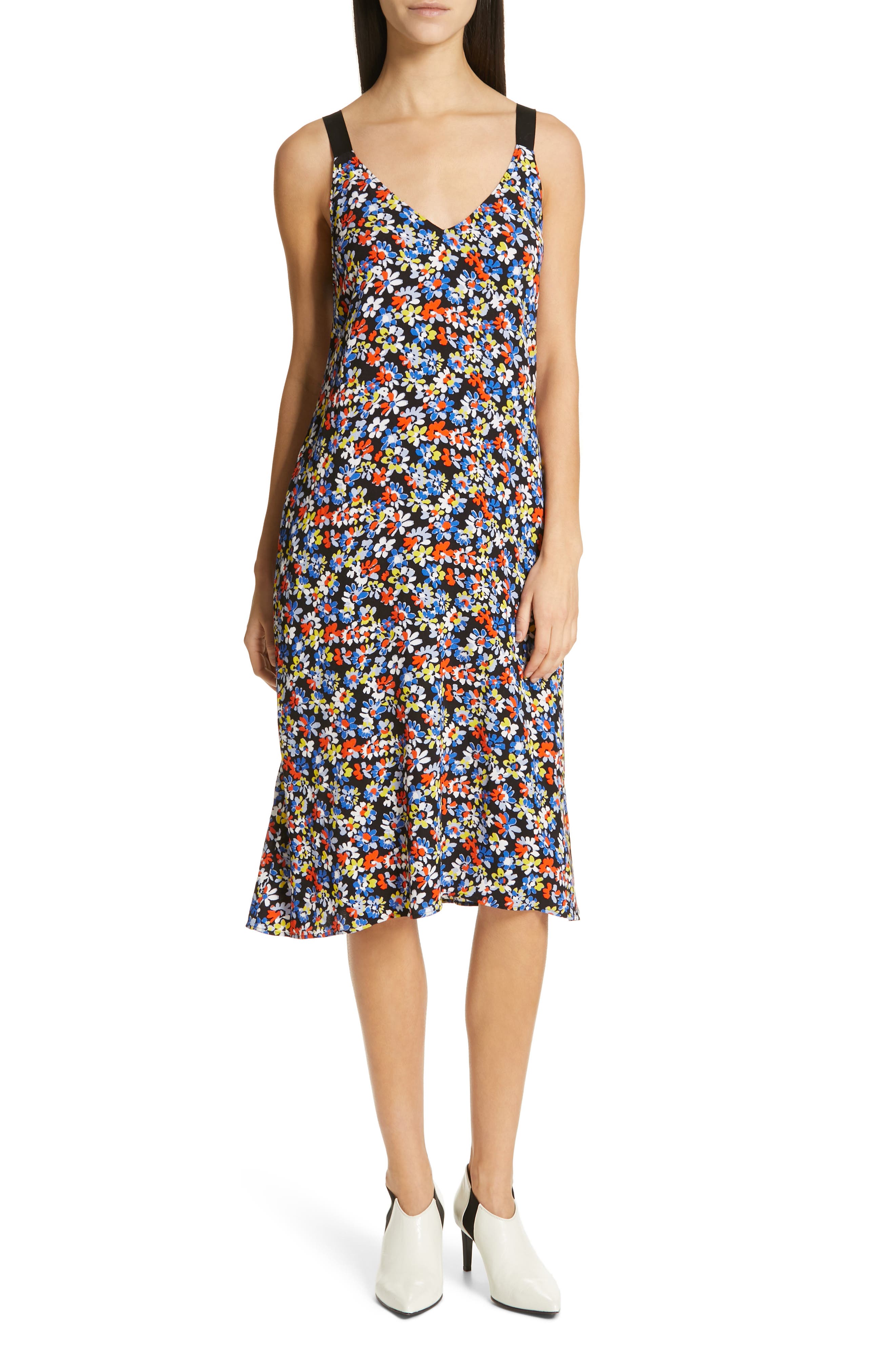 Rag & Bone Estell Floral Print Midi Dress, Blue