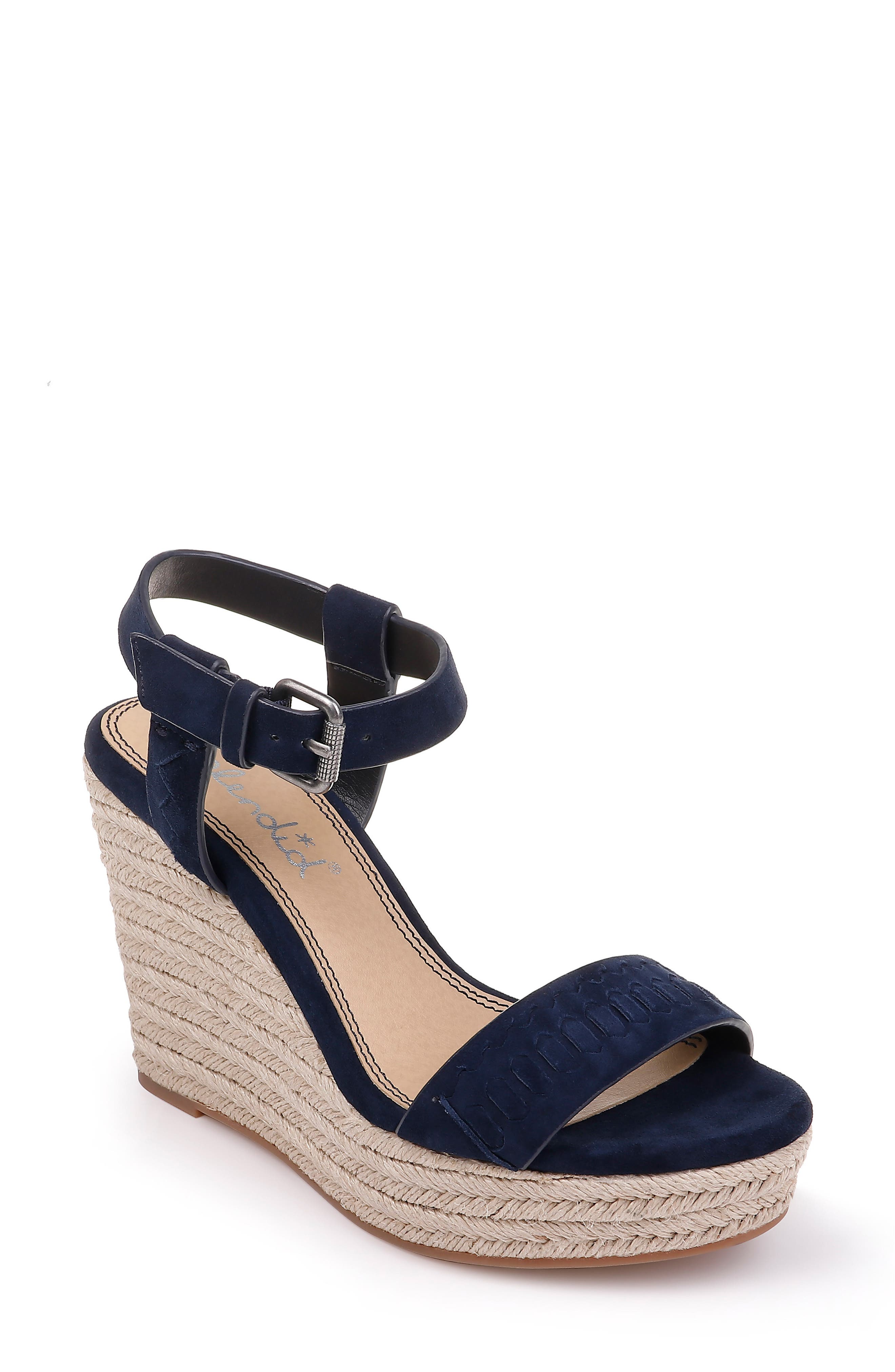 Splendid Shayla Woven Wedge Sandal- Blue