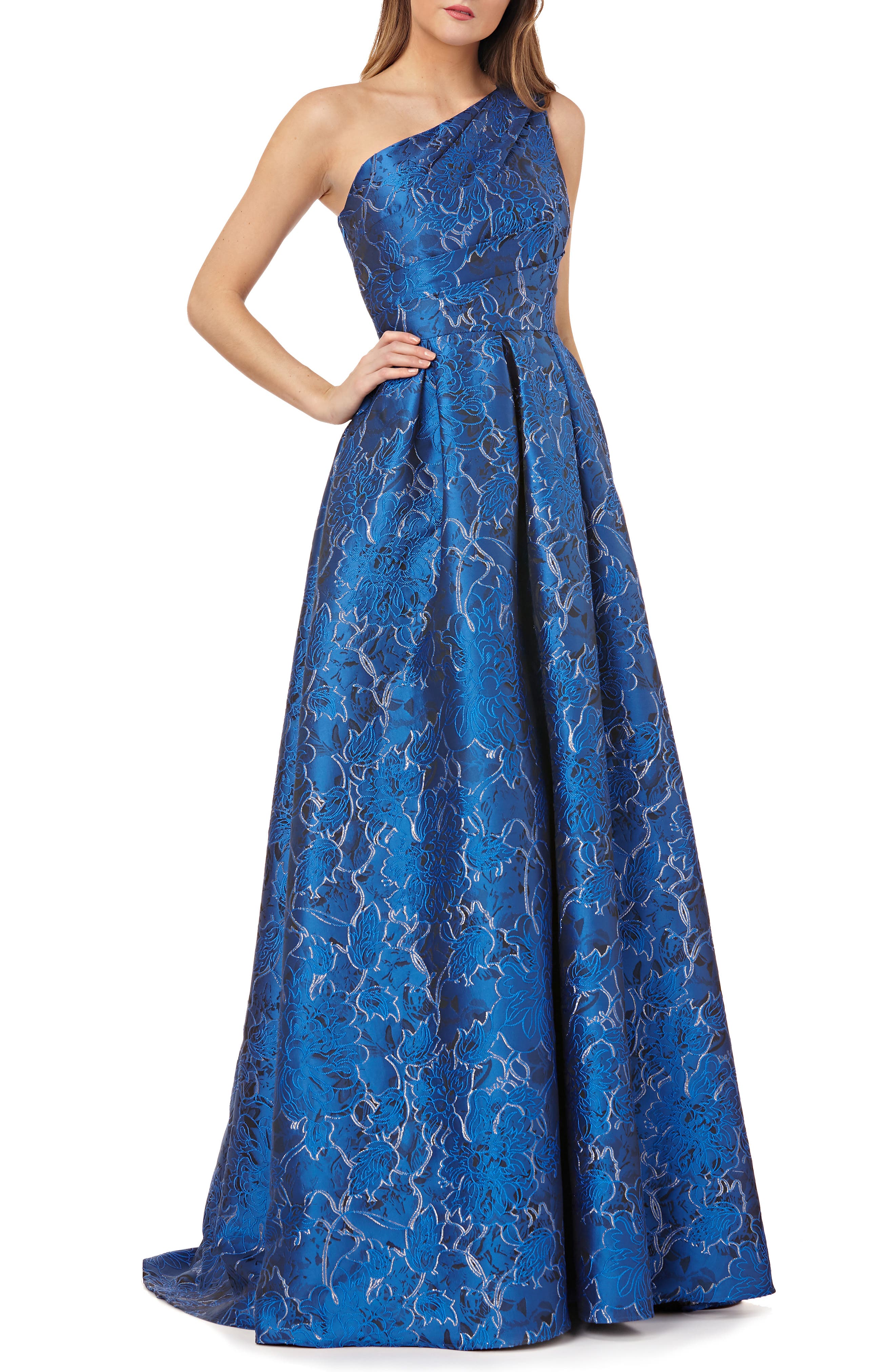 Carmen Marc Valvo Infusion One-Shoulder Ball Gown