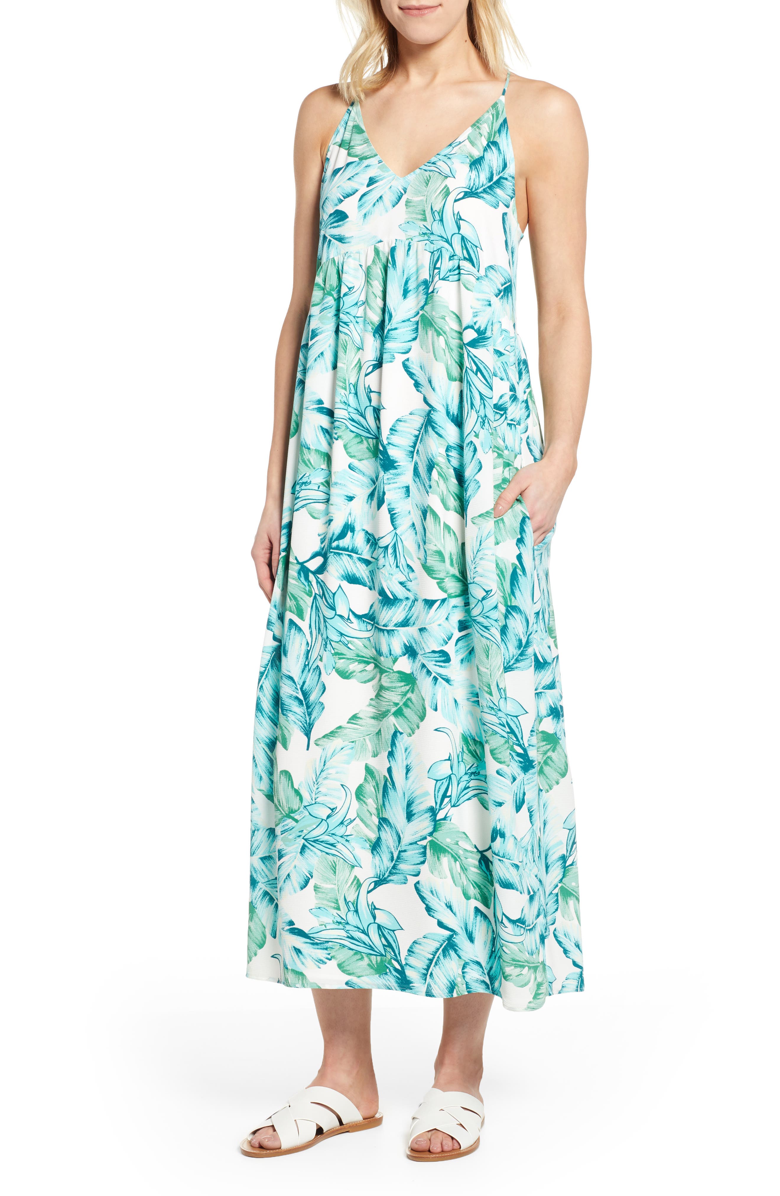 Petite Gibson X Hi Sugarplum! Palm Springs Festival Maxi Dress, Green
