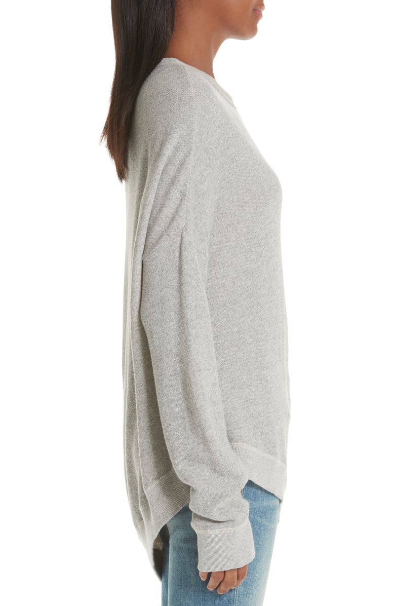R13 Distorted Cotton Sweatshirt In 071 Heather Grey | ModeSens