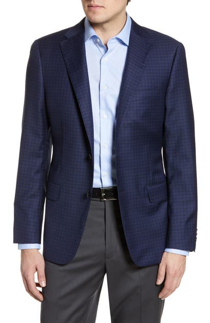 Hickey Freeman Beacon Classic Fit Check Wool Sport Coat In Navy | ModeSens