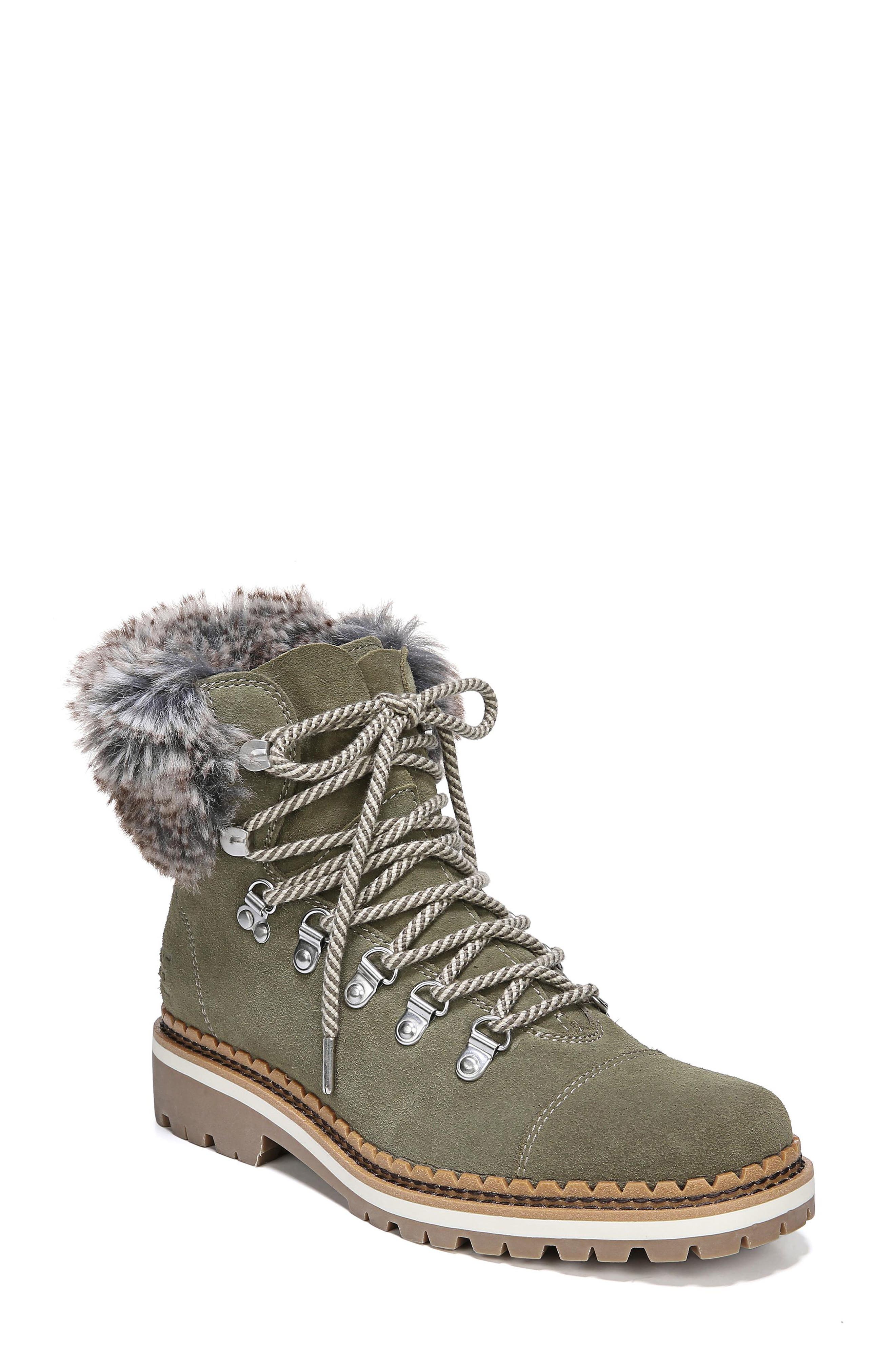 Sam Edelman Bowen Faux Fur Trim Bootie, Green