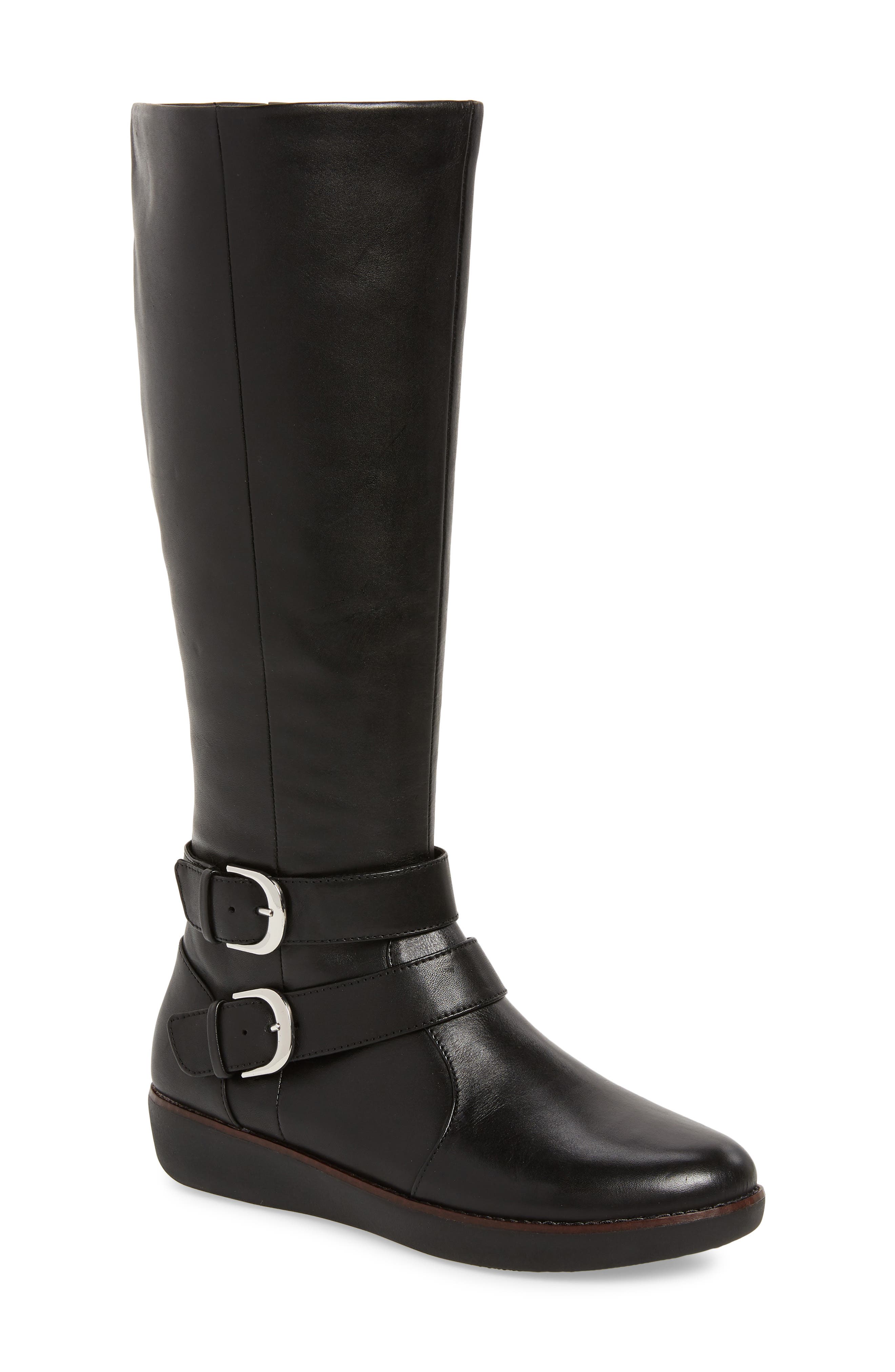 Fitflop Noemi Double Buckle Knee High Boot, Black