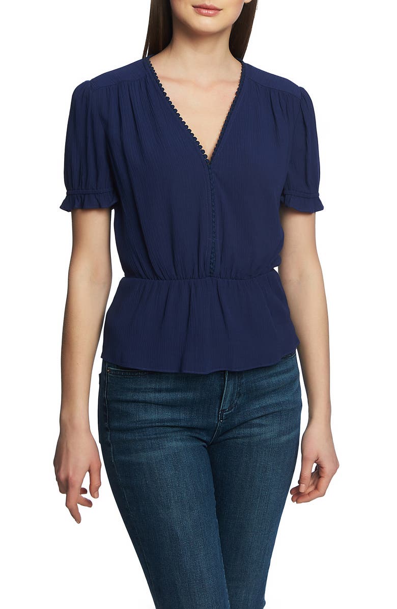 1.state Tops CIRCLE TRIM PEPLUM BLOUSE