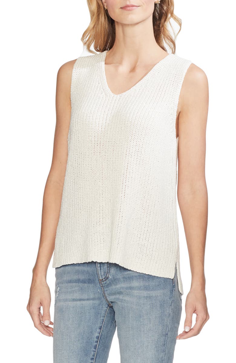 Vince Camuto Sweaters SPECKED SHINY SLEEVELESS SWEATER