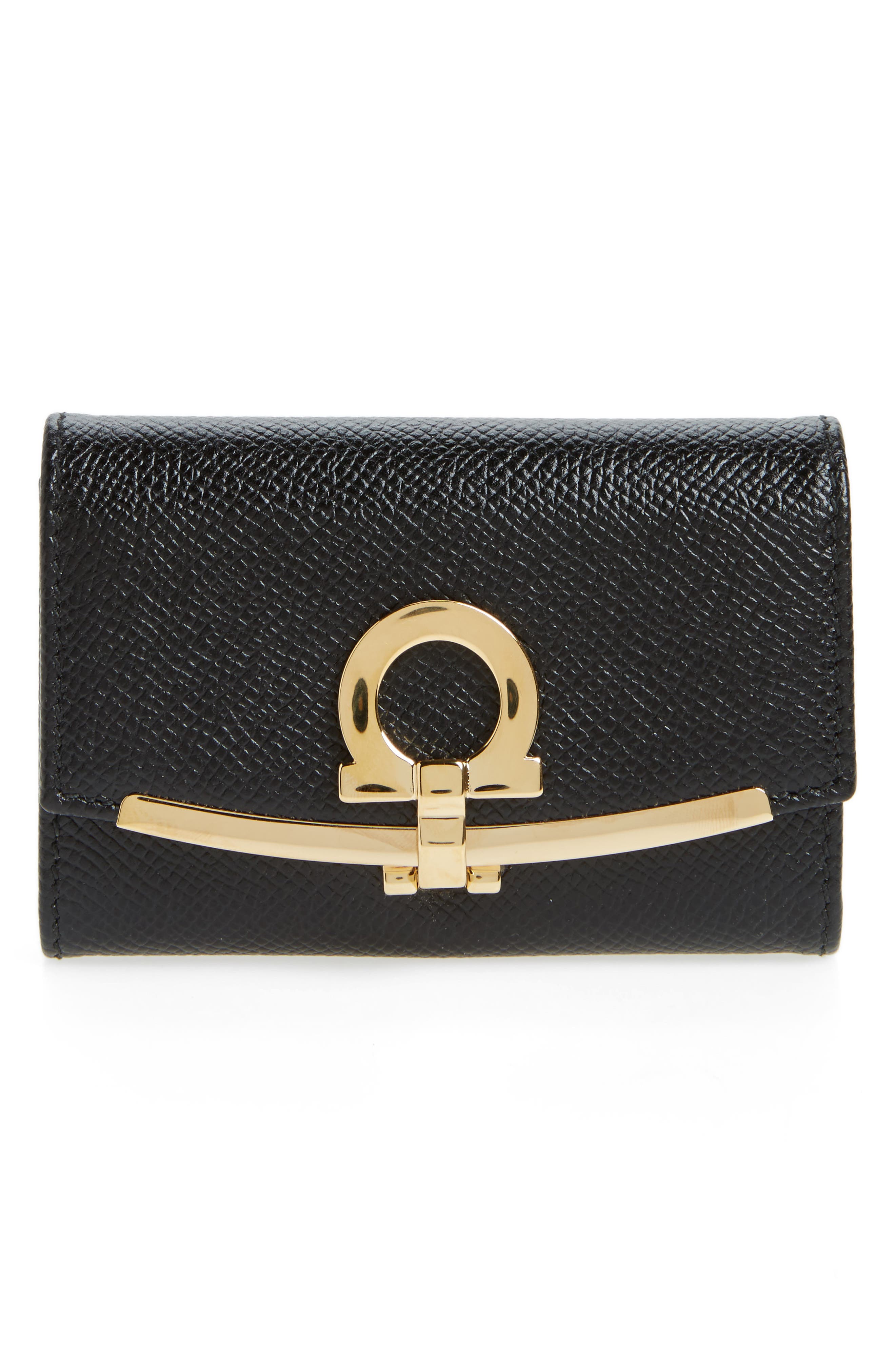 Salvatore Ferragamo Icona Ganchio Leather Key Case Nordstrom