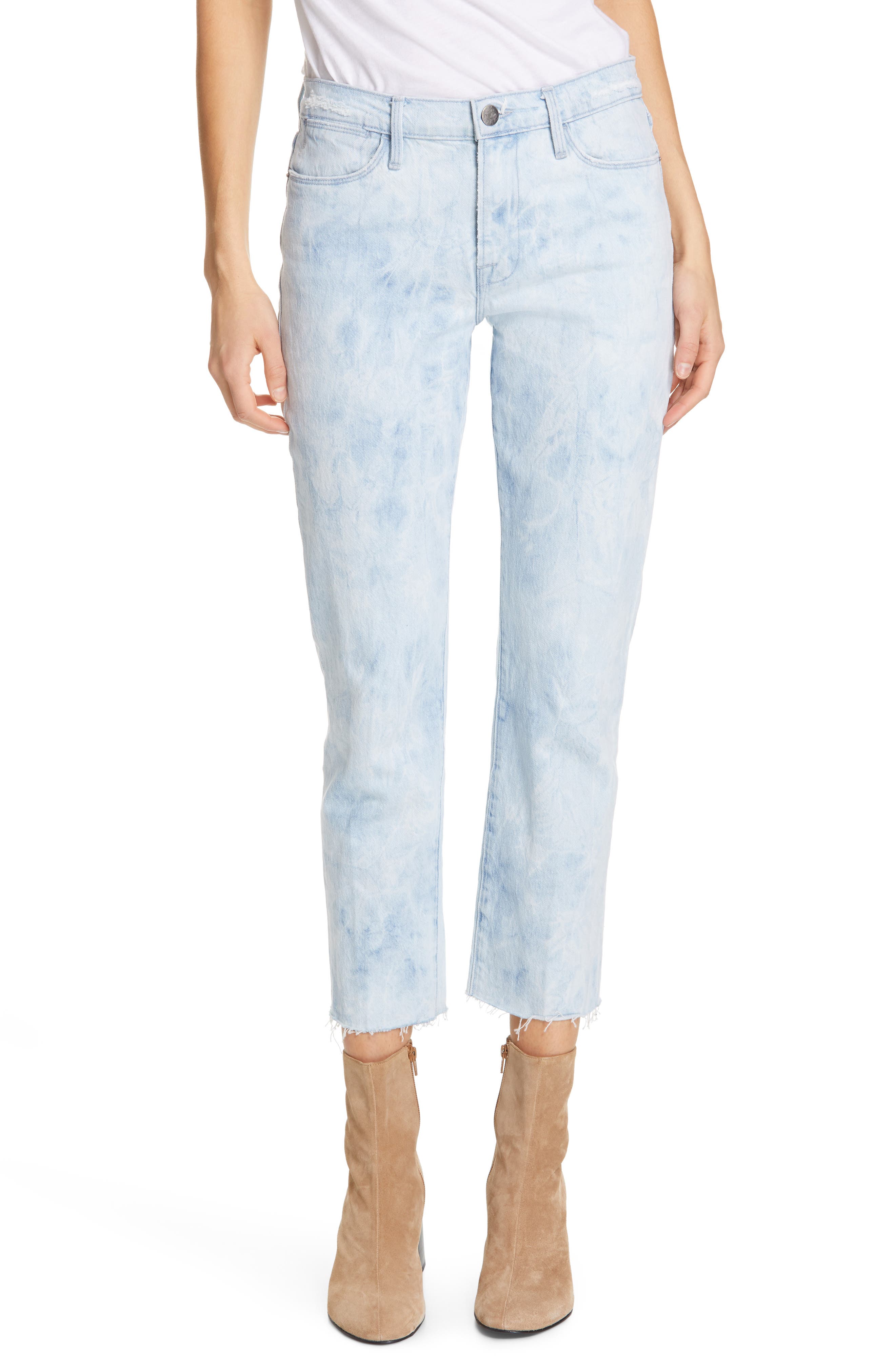Frame Le High Tie-dye Straight-leg 