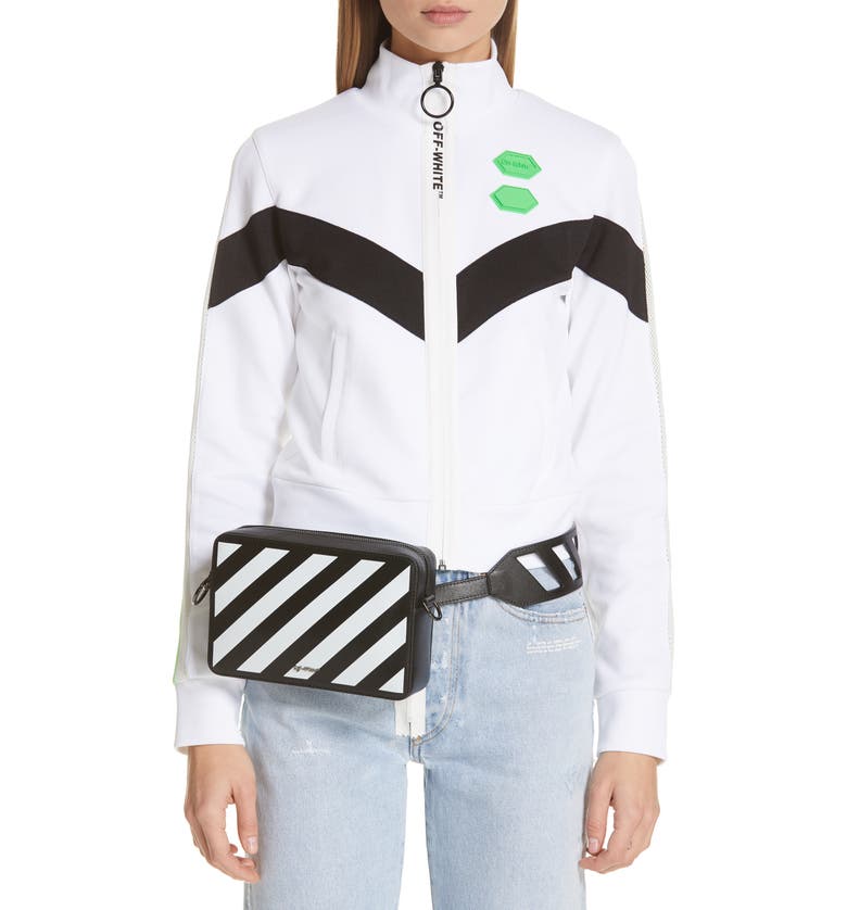 OFF-WHITE Diagonal Fanny Pack, Alternate, color, BLACK WHITE