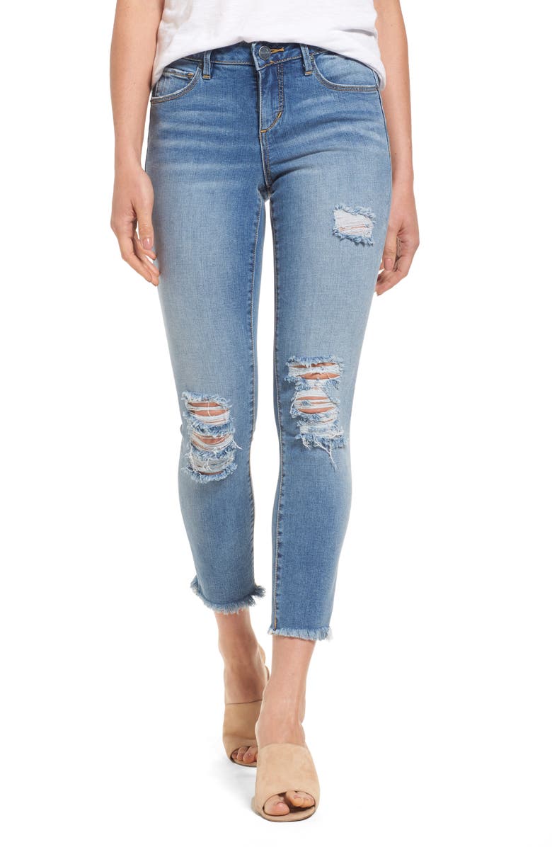 SLINK Jeans Frayed Hem Ankle Jeans (Eden) | Nordstrom
