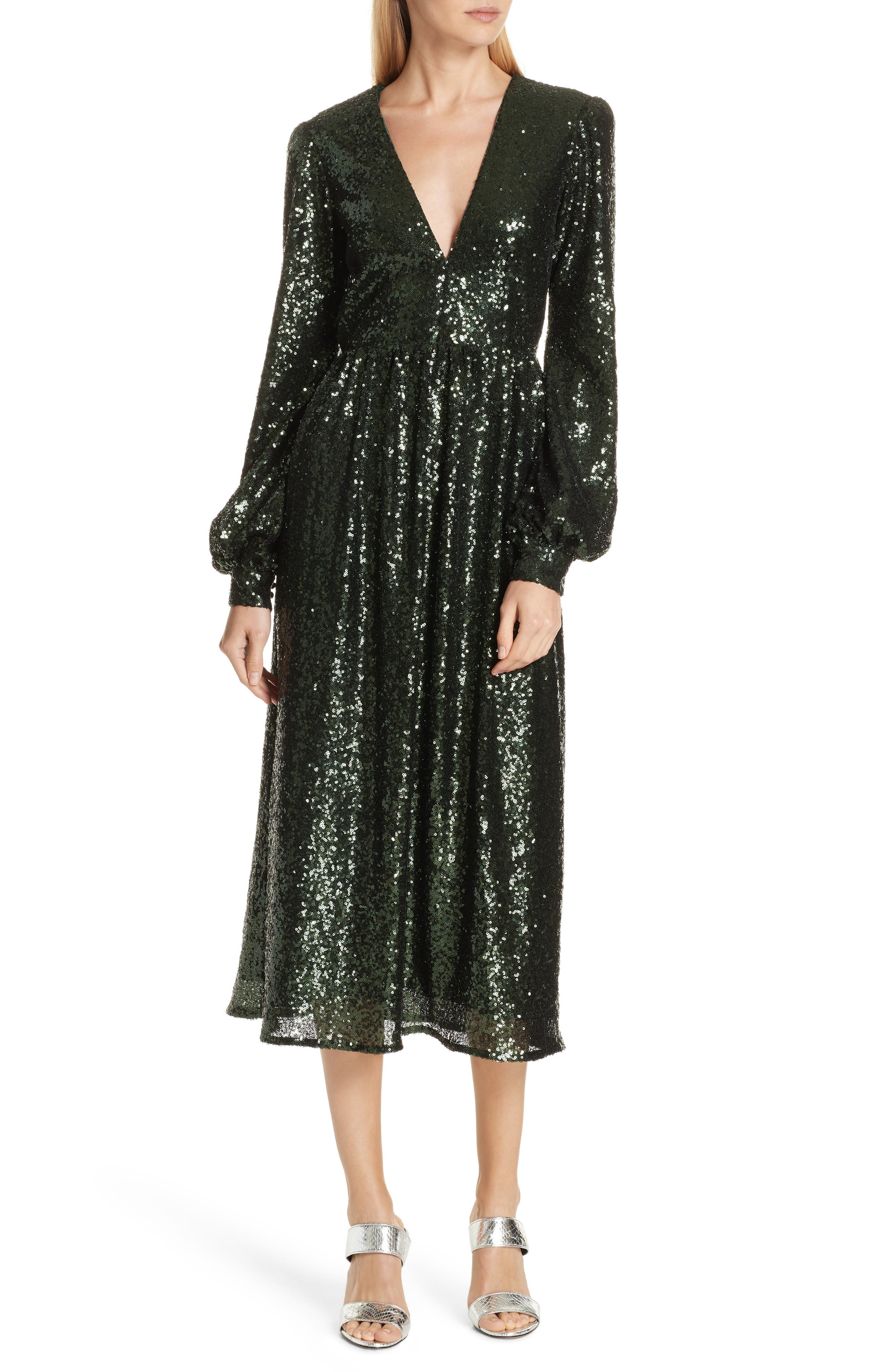 SALONI Camille Sequin Midi Dress Nordstrom