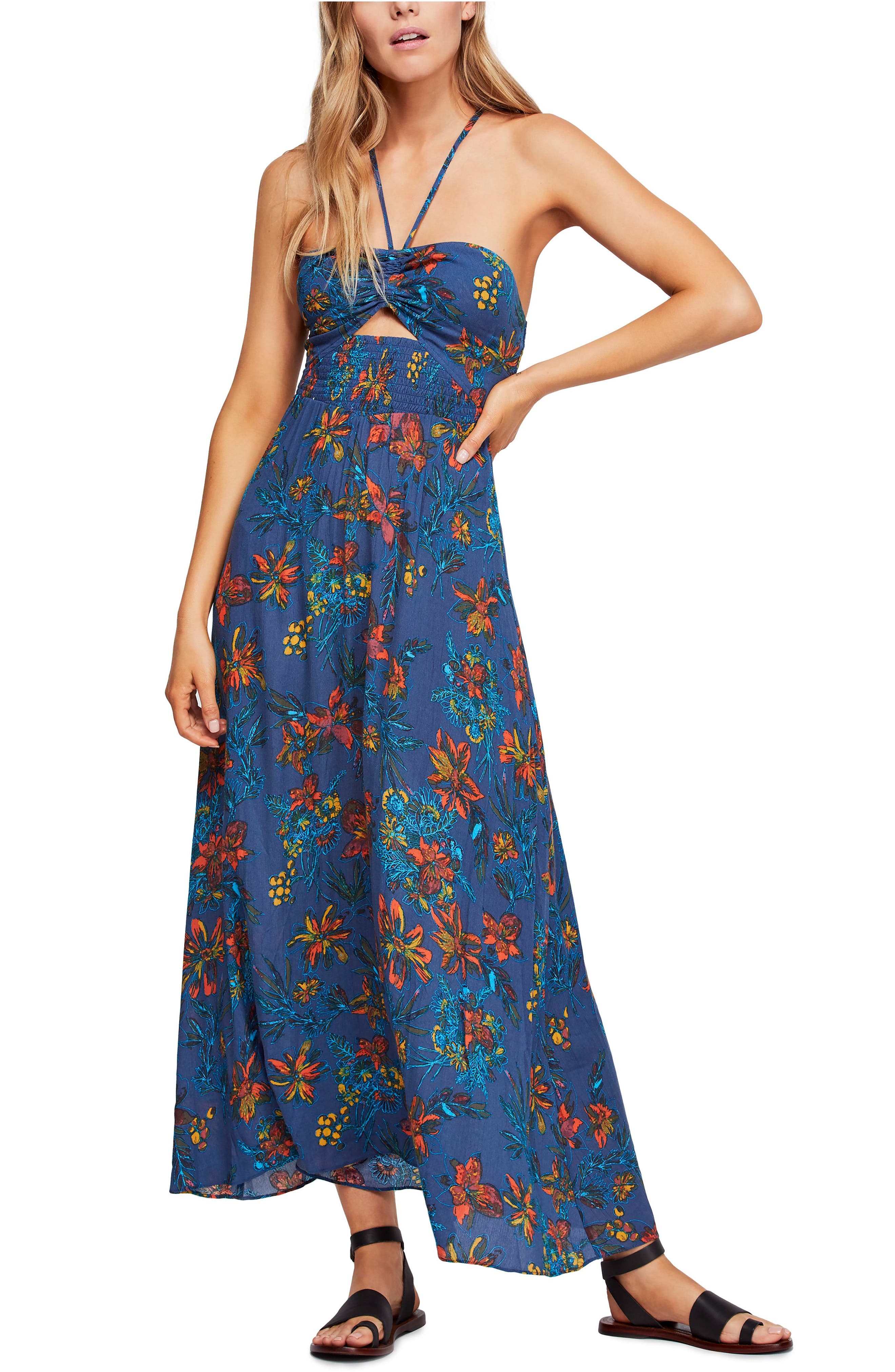 Free People One Step Ahead Maxi Dress, Blue