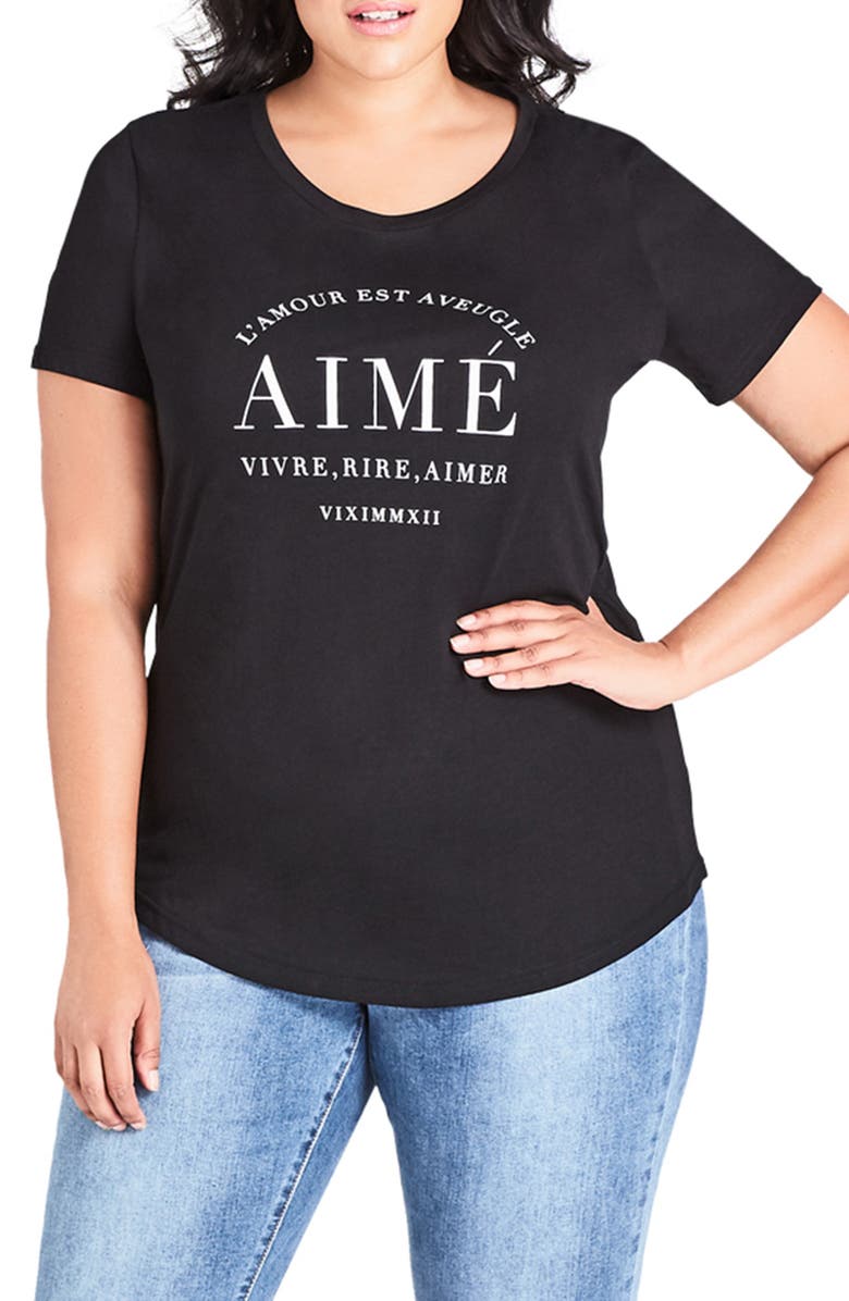 City Chic Tops LOVE IS BLIND TEE