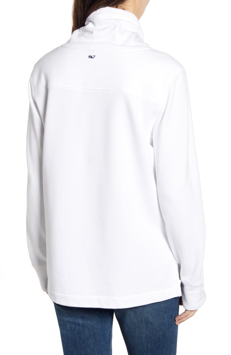 Vineyard Vines Classic Garment Dyed Funnel Neck Sweatshirt In White Cap