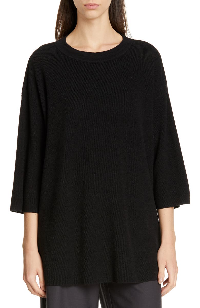 Eileen Fisher Tops ORGANIC LINEN BLEND TUNIC PULLOVER
