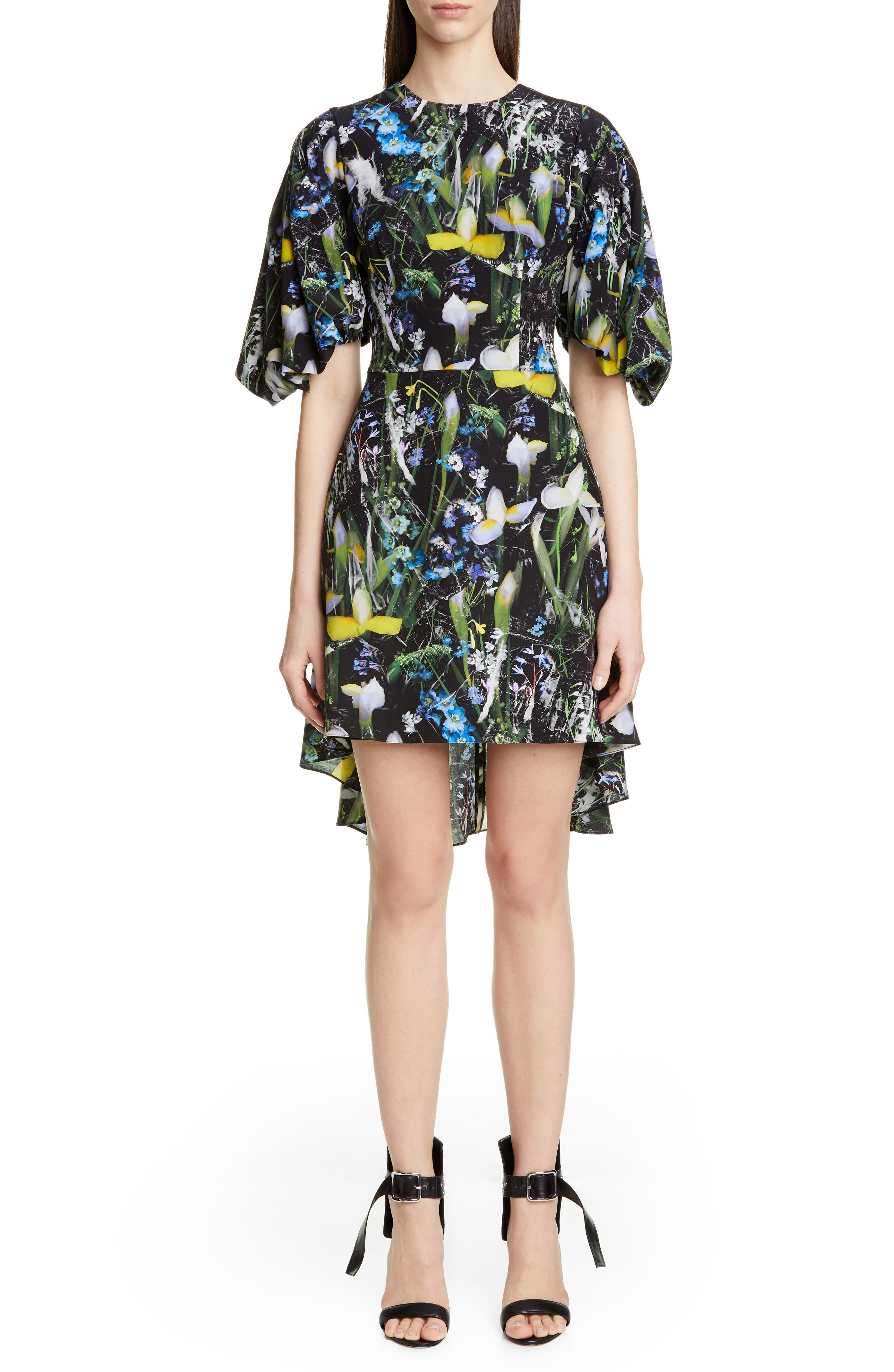 Alexander Mcqueen Ophelia Puff Sleeve Dress, 8 IT - Black