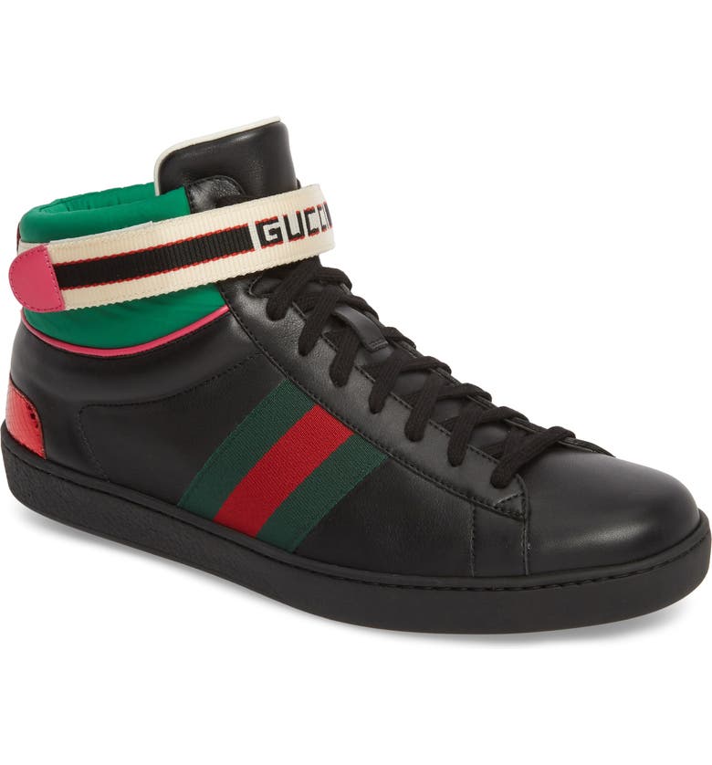 Gucci New Ace Stripe High Top Sneaker (Men) | Nordstrom