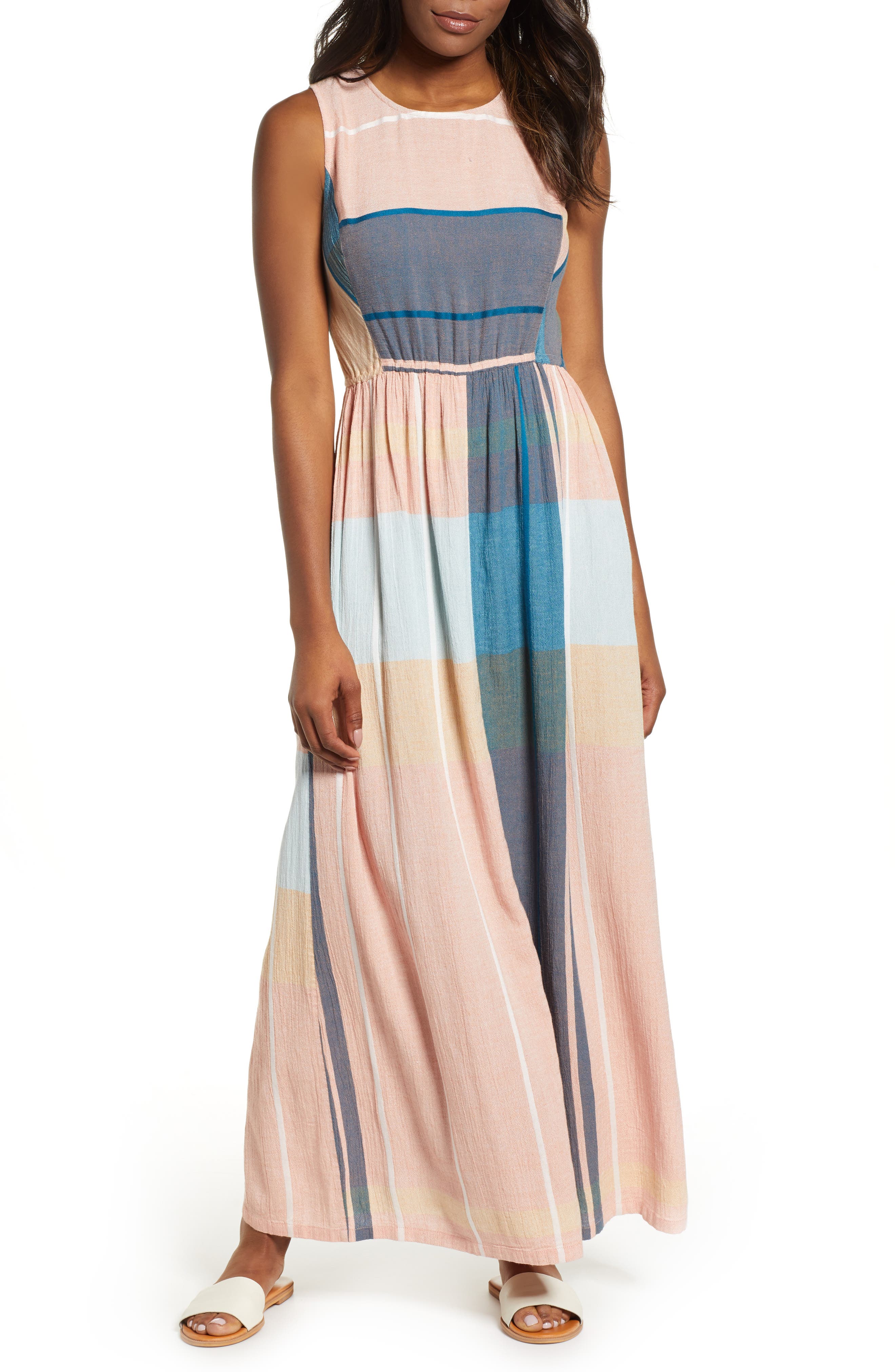 Petite Caslon Smocked Back Maxi Dress, Pink