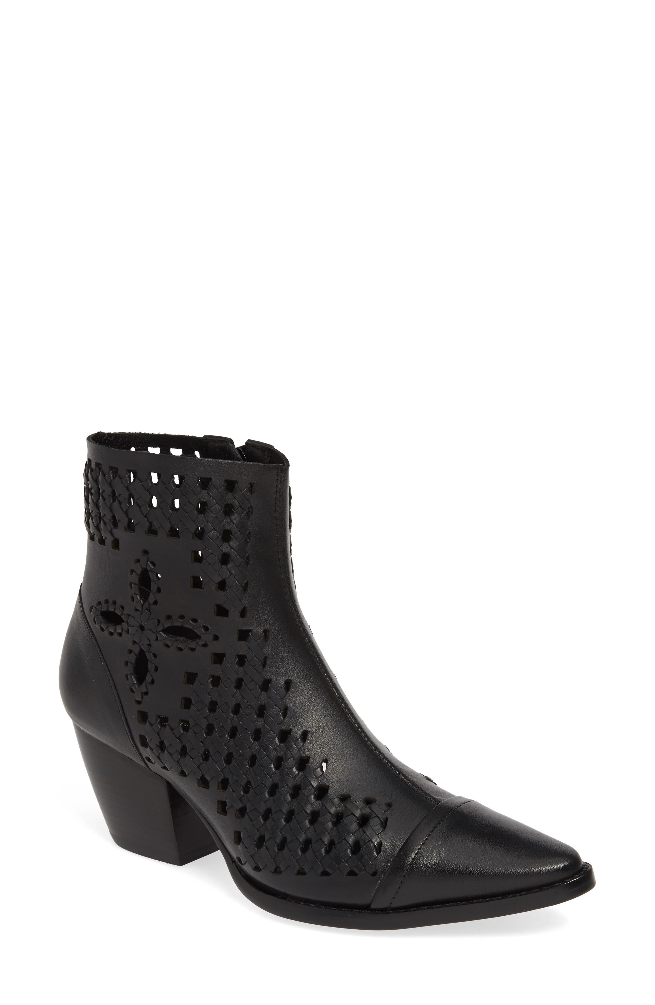 Matisse Bello Woven Pointy Toe Bootie- Black