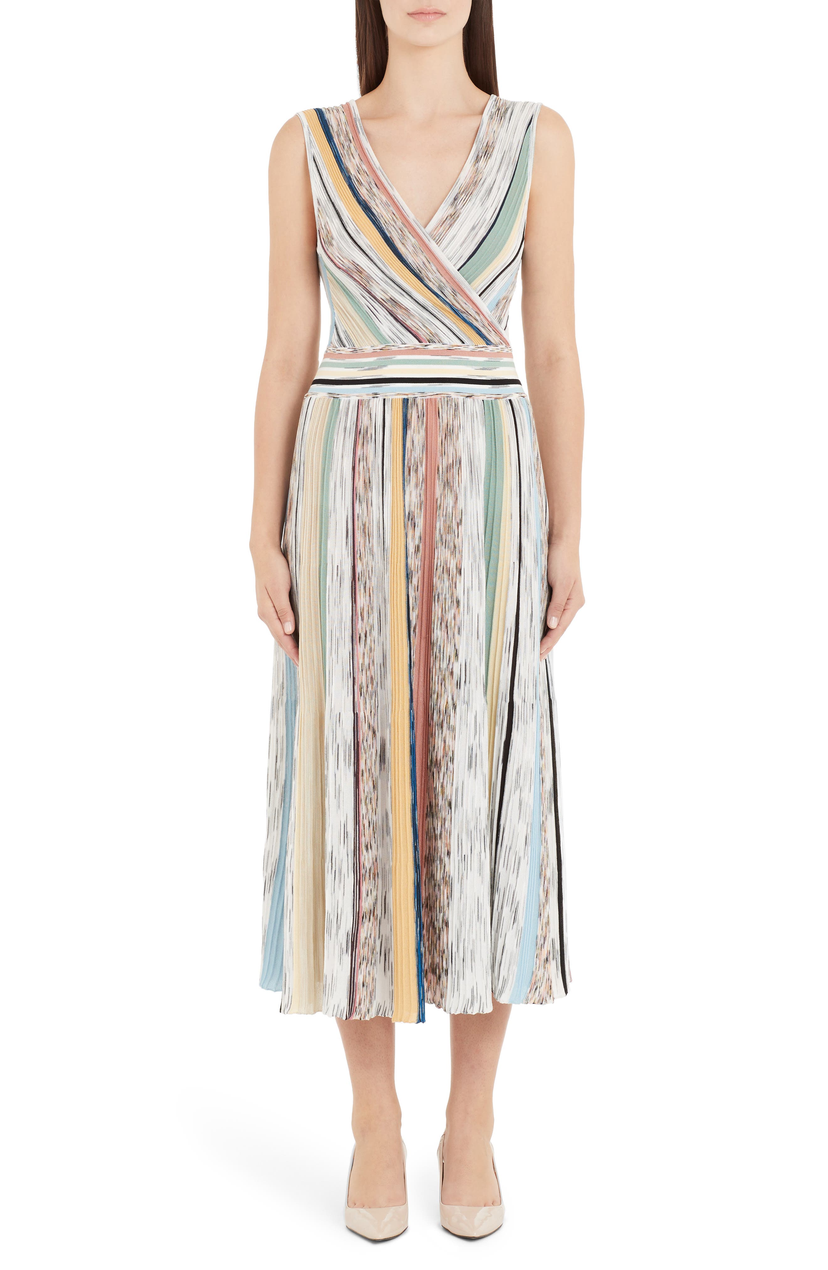 Missoni Reversible Stripe Midi Sweater Dress, US / 40 IT - Beige