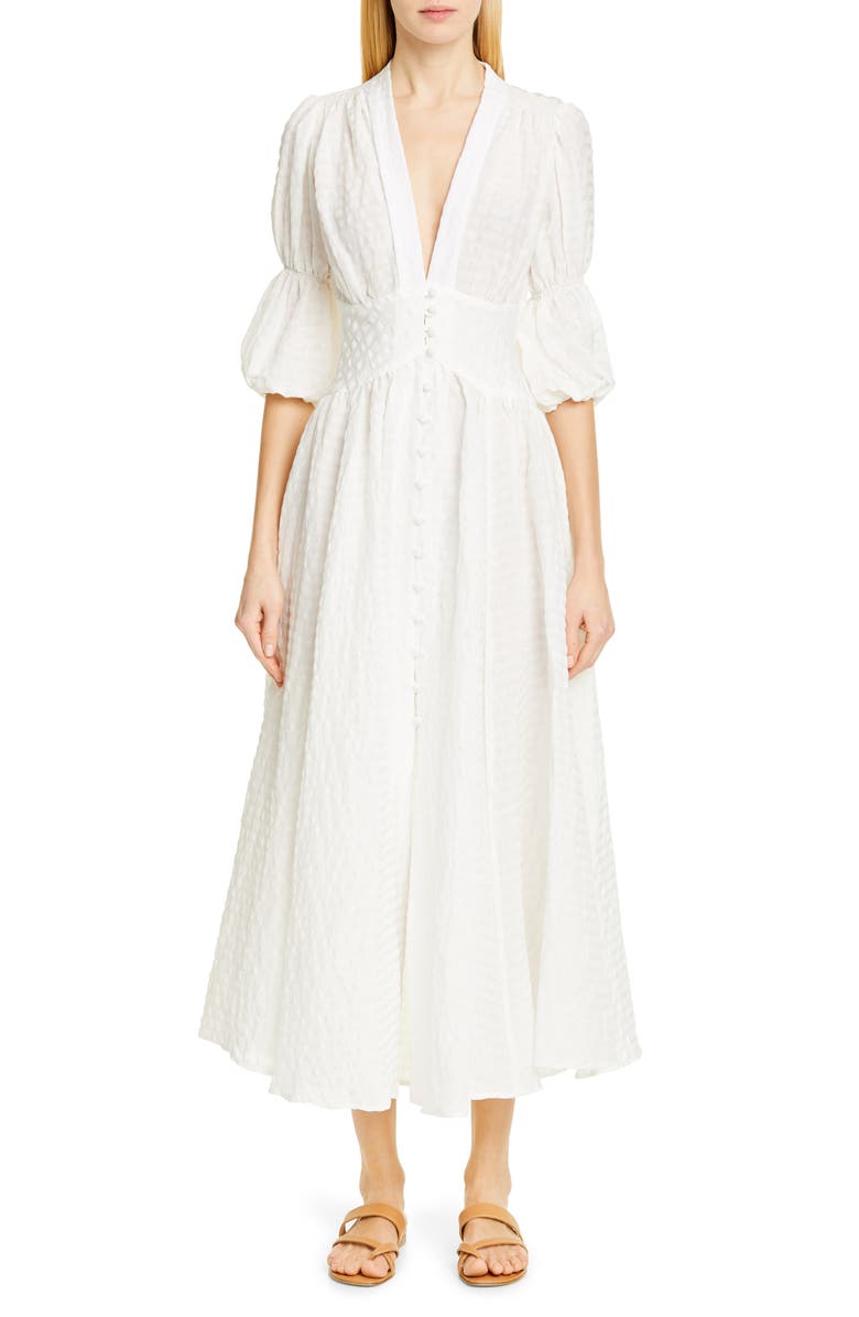 Cult Gaia Willow Eyelet Maxi Dress In Off White | ModeSens