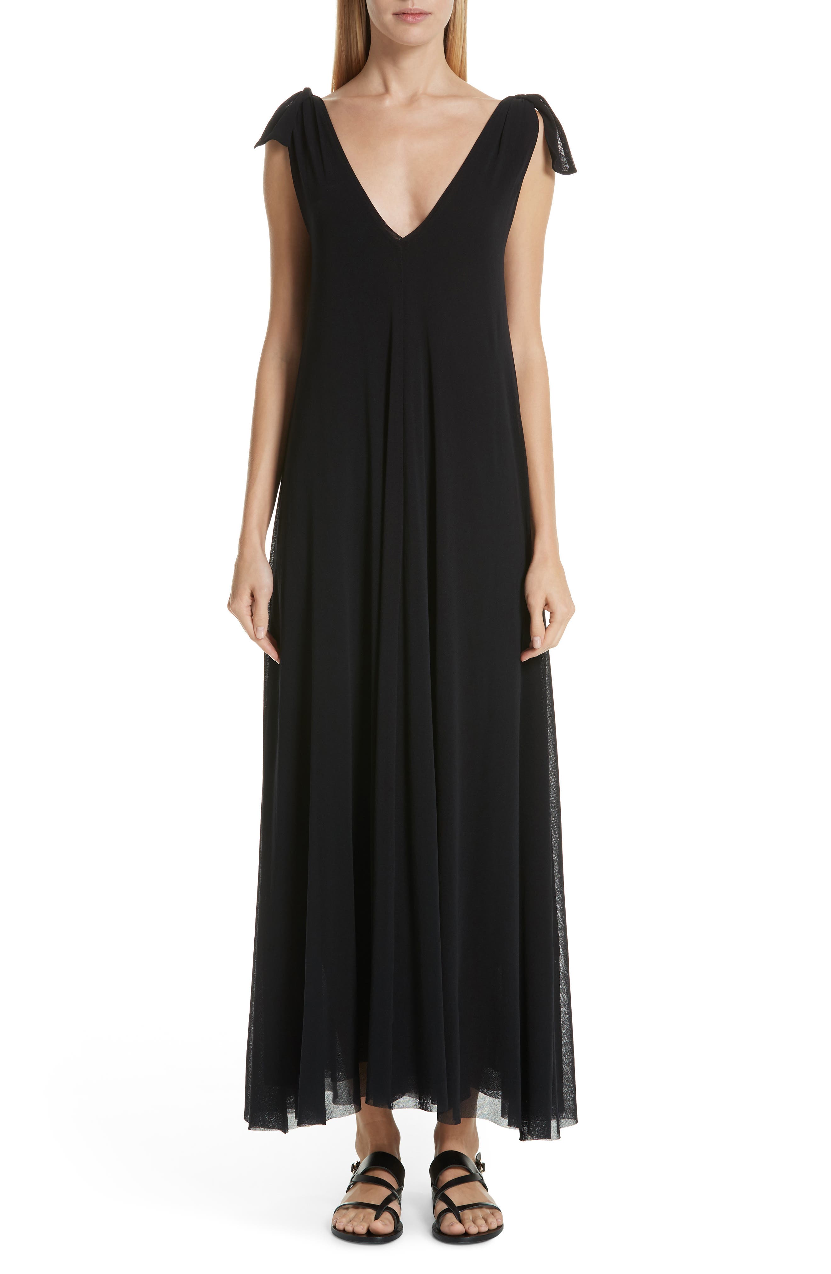 Fuzzi Tulle Maxi Dress, Black