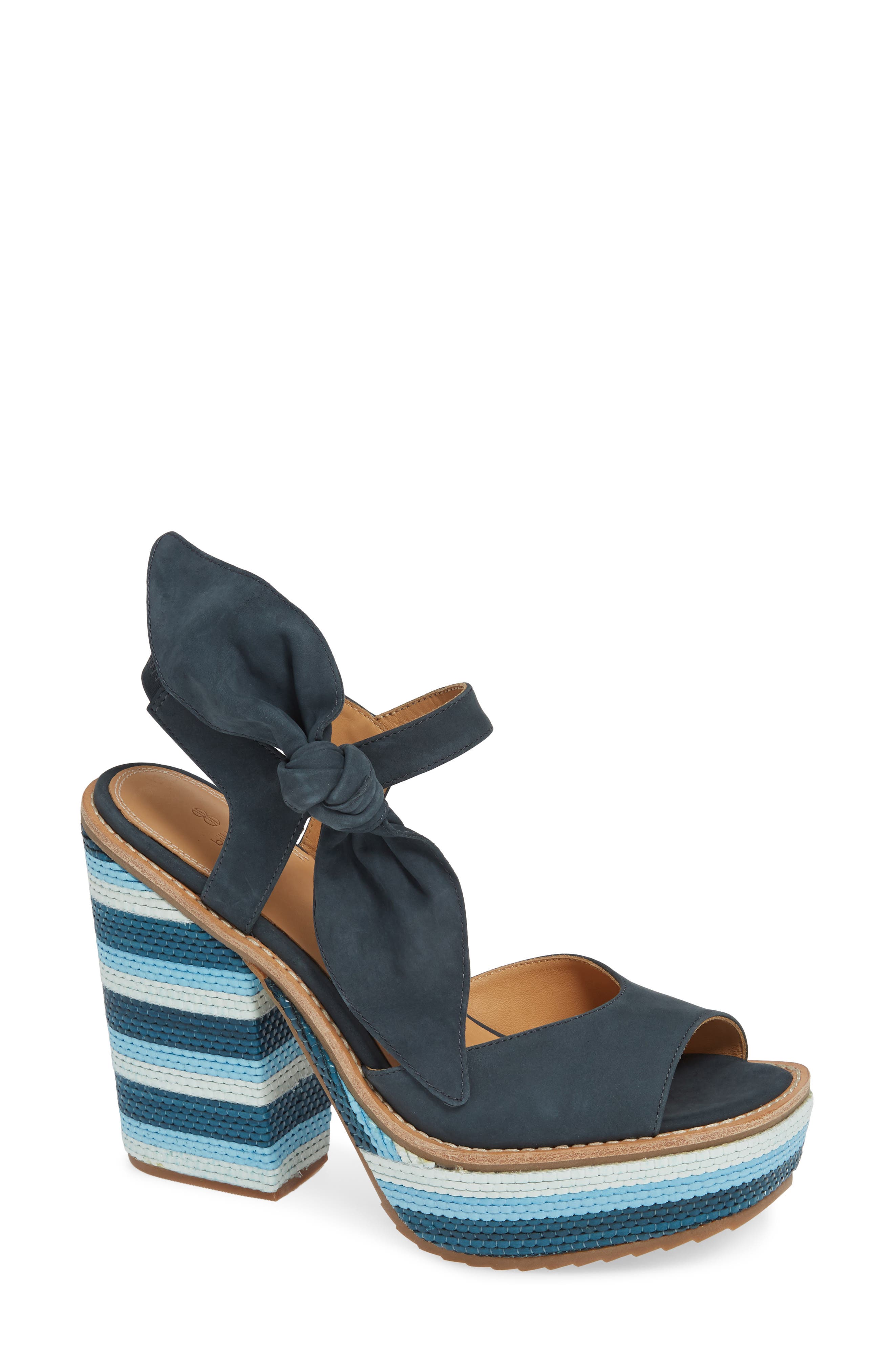 Bill Blass Bolton Platform Sandals, Blue