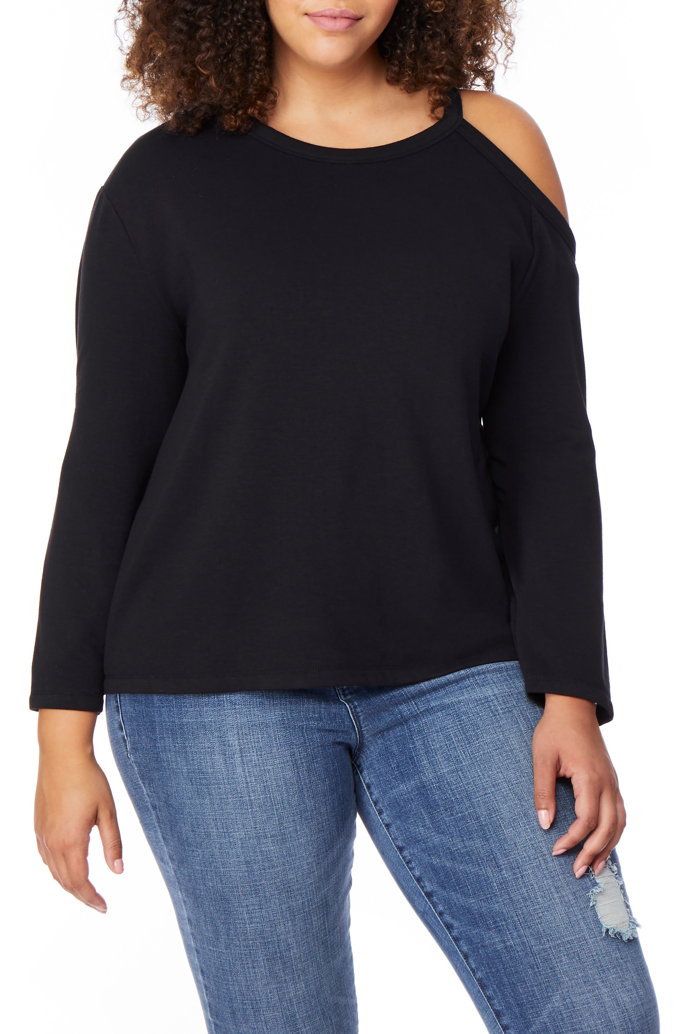 Plus Size Rebel Wilson X Angels Cold Shoulder Sweatshirt, Black