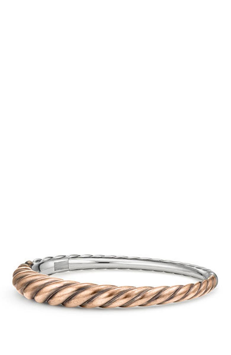 David Yurman Pure Form Mixed Metal Cable Bracelet with Bronze and