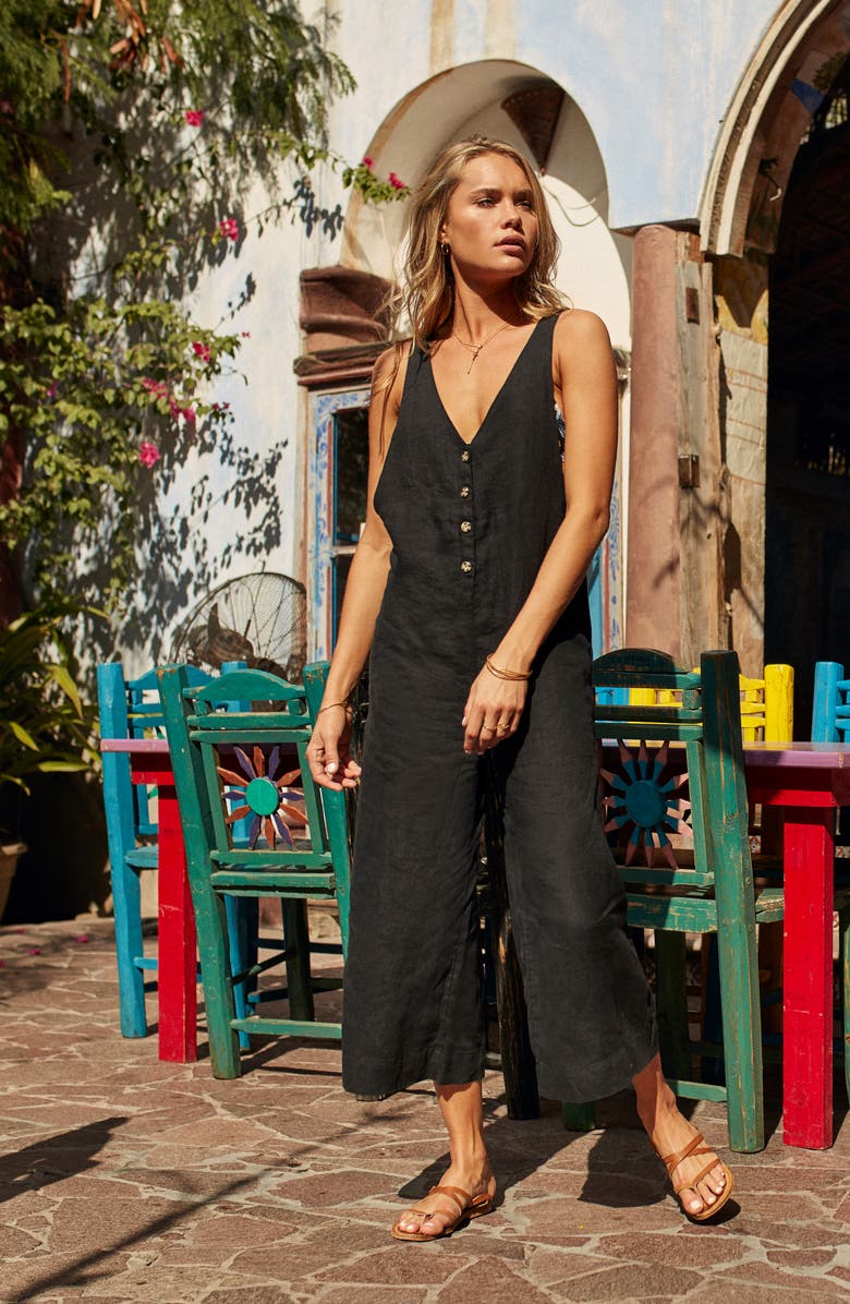 Rhythm Amalfi Cover-up Jumpsuit In Black