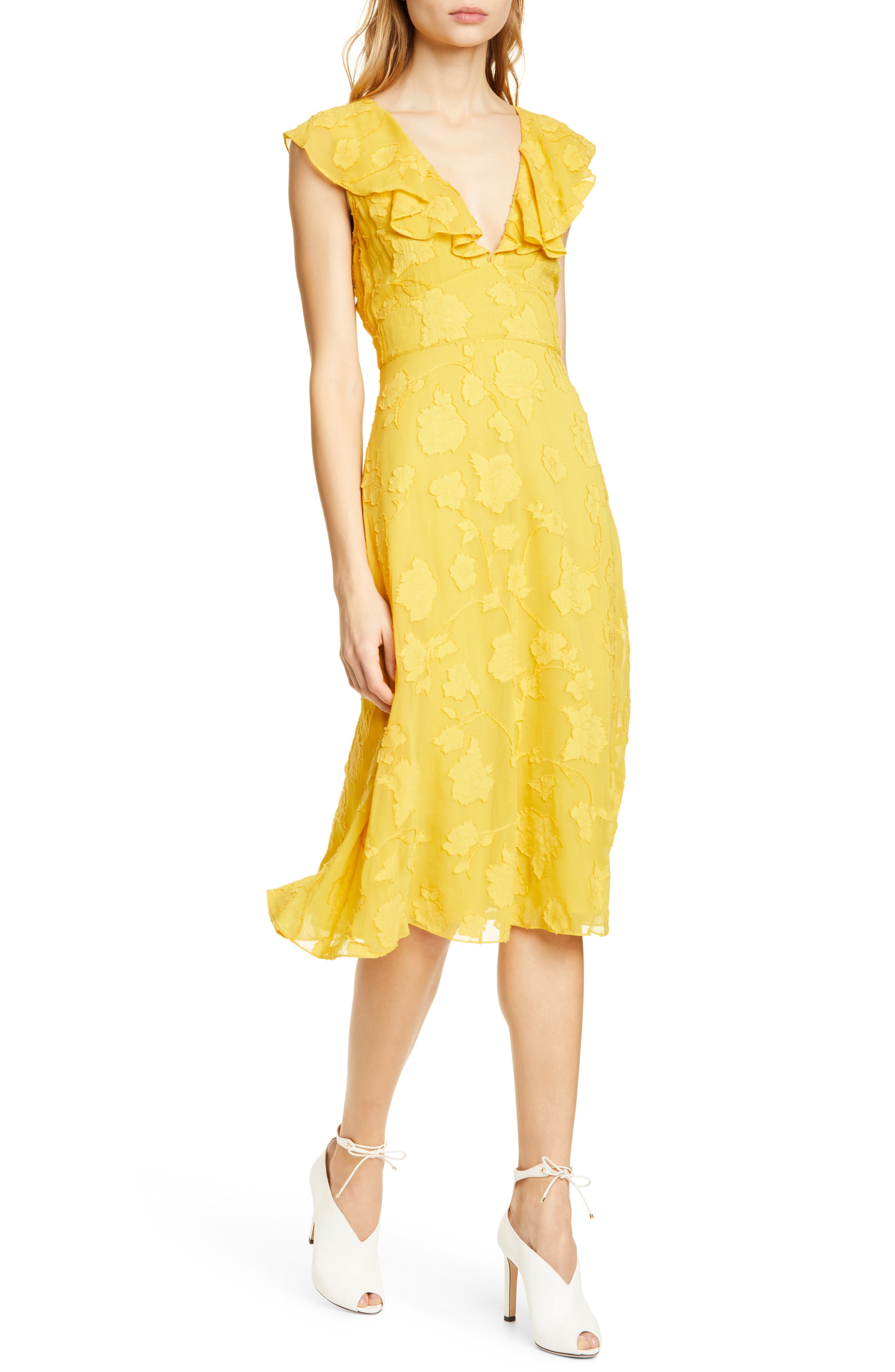 Joie Adella Burnout Dress, Yellow